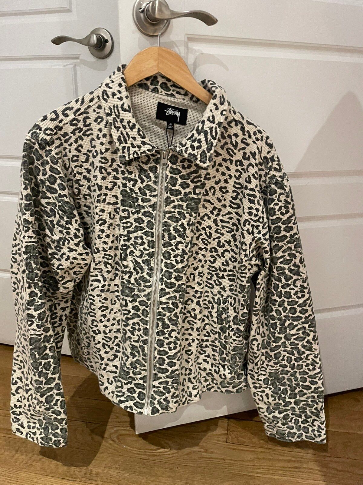 Stussy Stussy leopard mesh zip jacket | Grailed