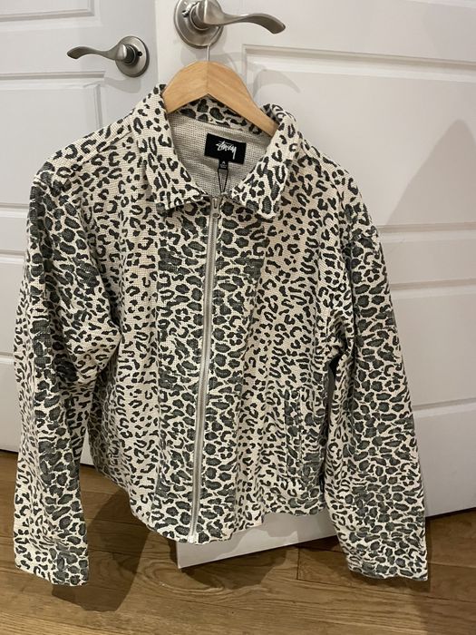 Stussy Stussy leopard mesh zip jacket | Grailed