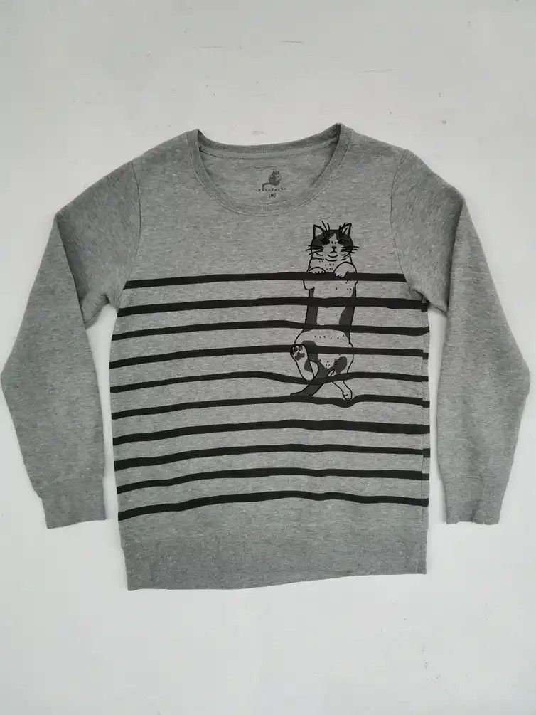 Habitat × Japanese Brand Rare!!! Nekotsubo Cat Big Logo Sweatshirt Size US M / EU 48-50 / 2 - 1 Thumbnail