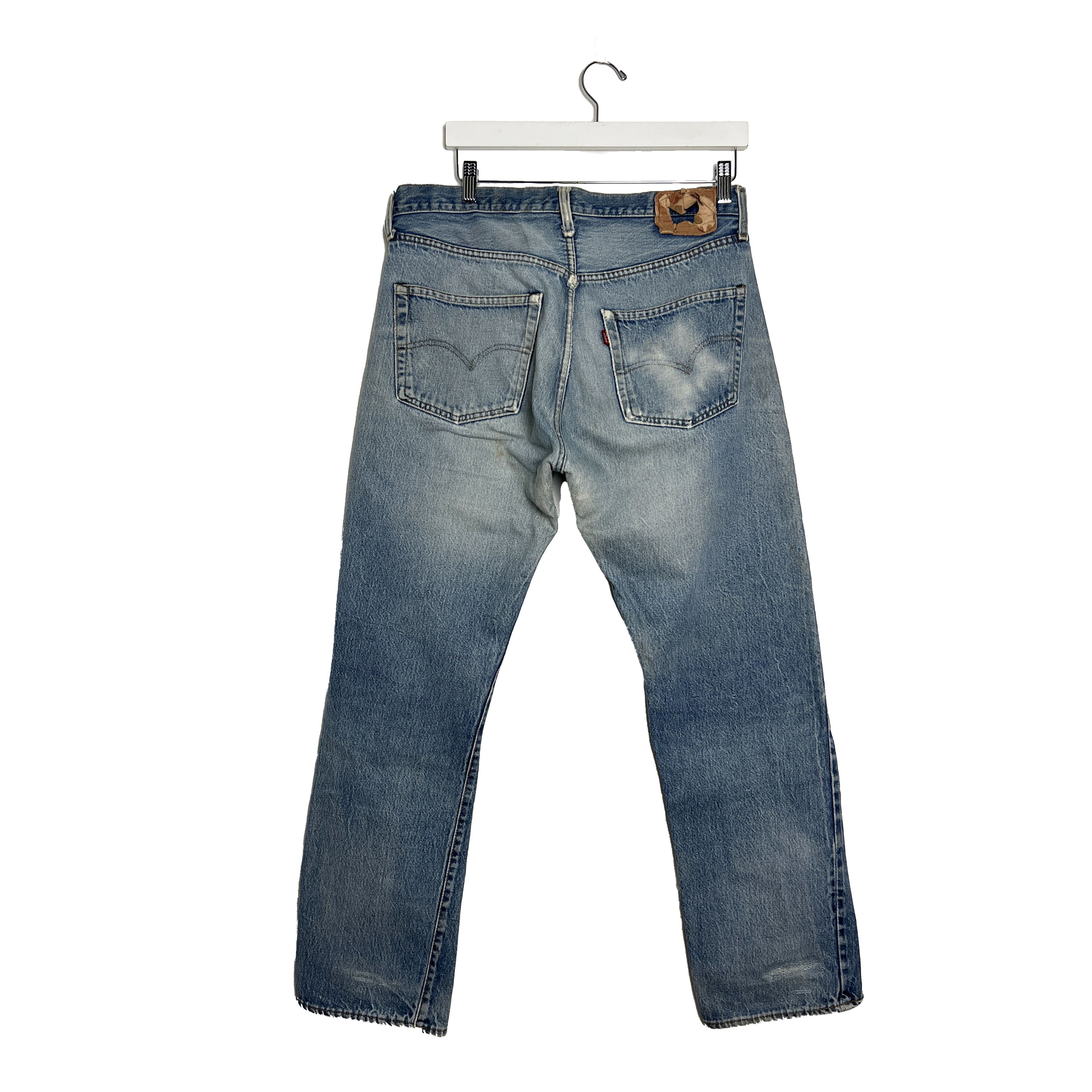 Levi's 1970s Levi's 501 Distressed Redline Selvedge #524 Denim Size US 33 - 2 Thumbnail