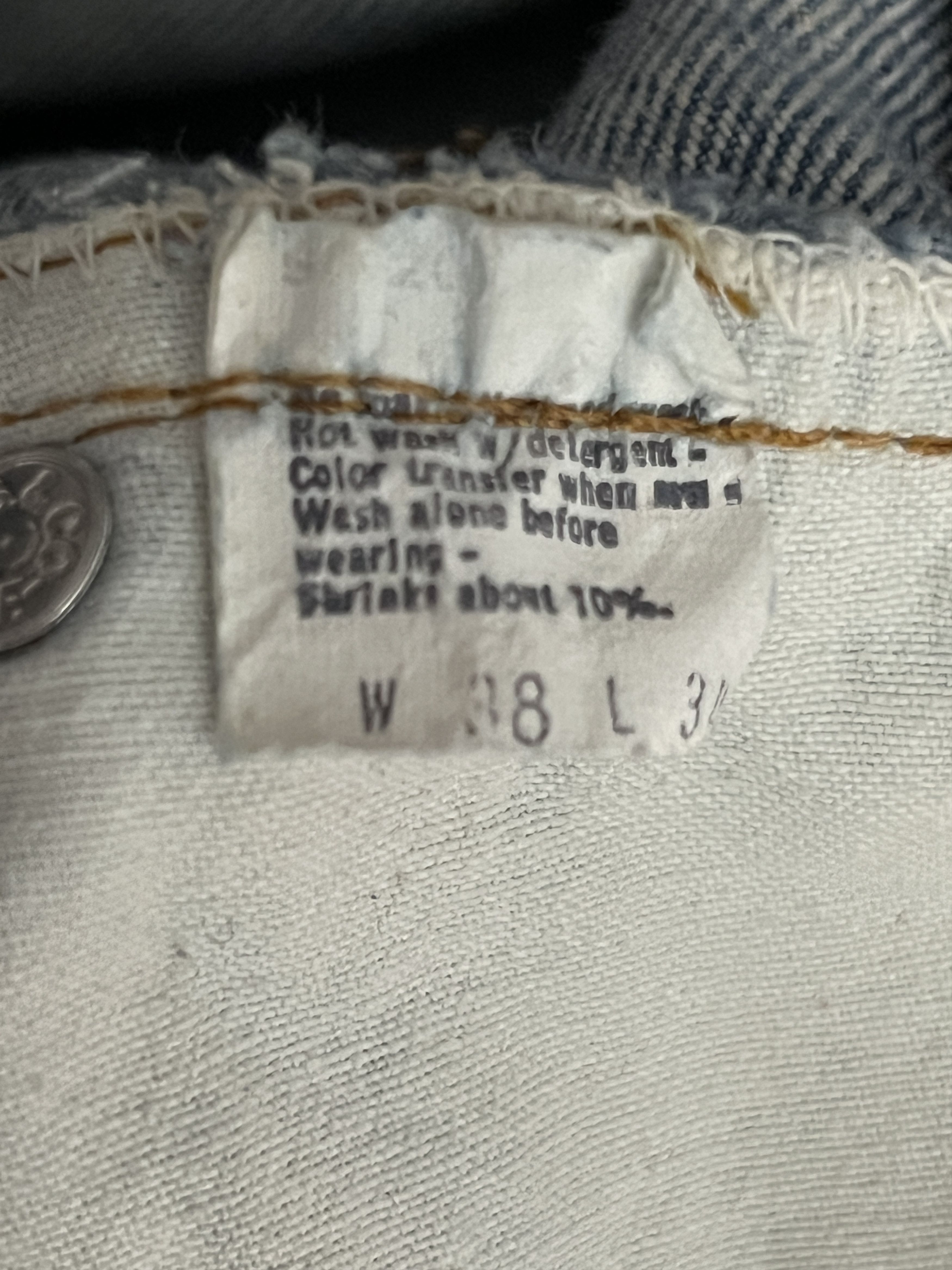 Levi's 1970s Levi's 501 Distressed Redline Selvedge #524 Denim Size US 33 - 12 Thumbnail