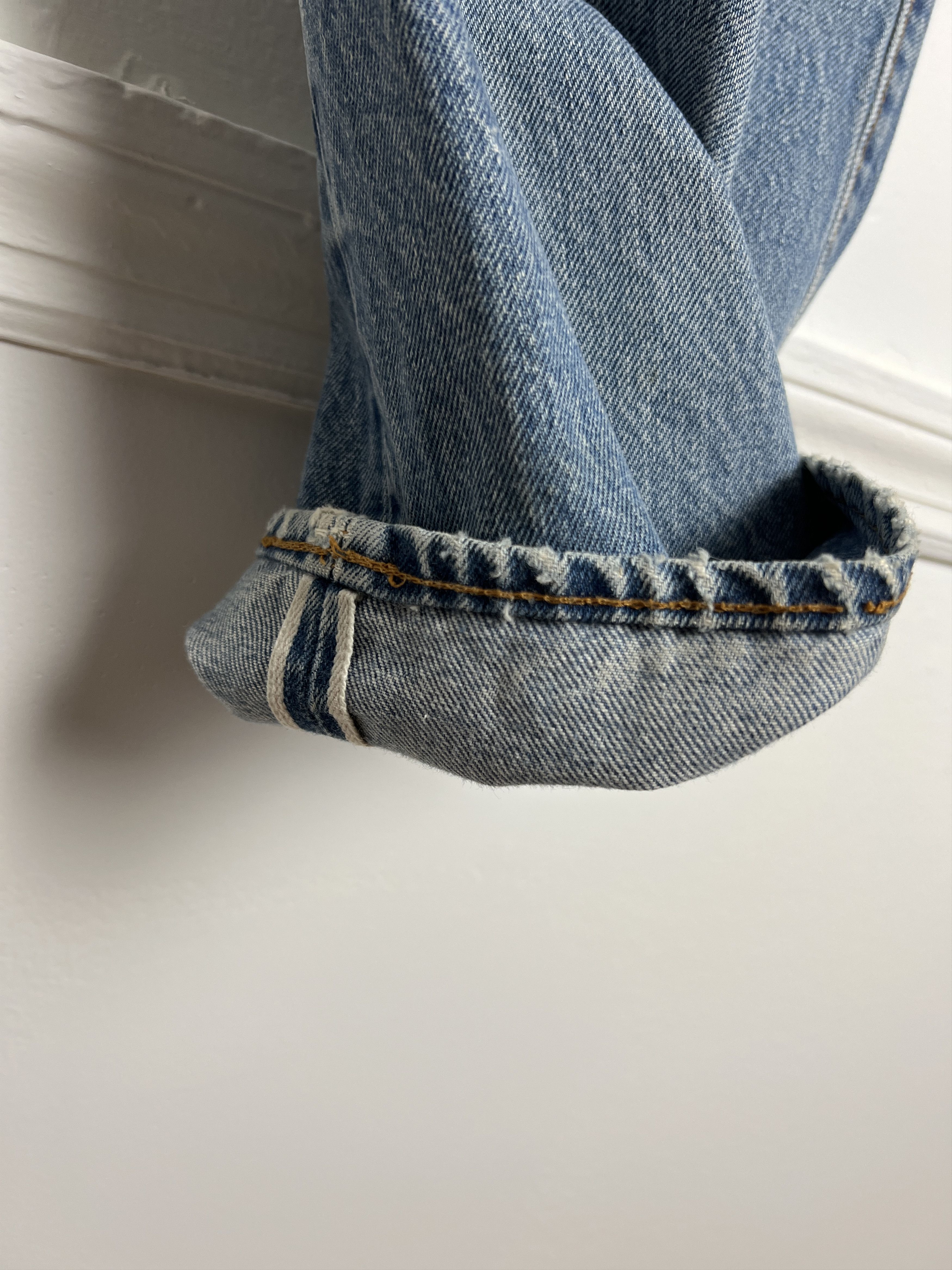 Levi's 1970s Levi's 501 Distressed Redline Selvedge #524 Denim Size US 33 - 9 Thumbnail