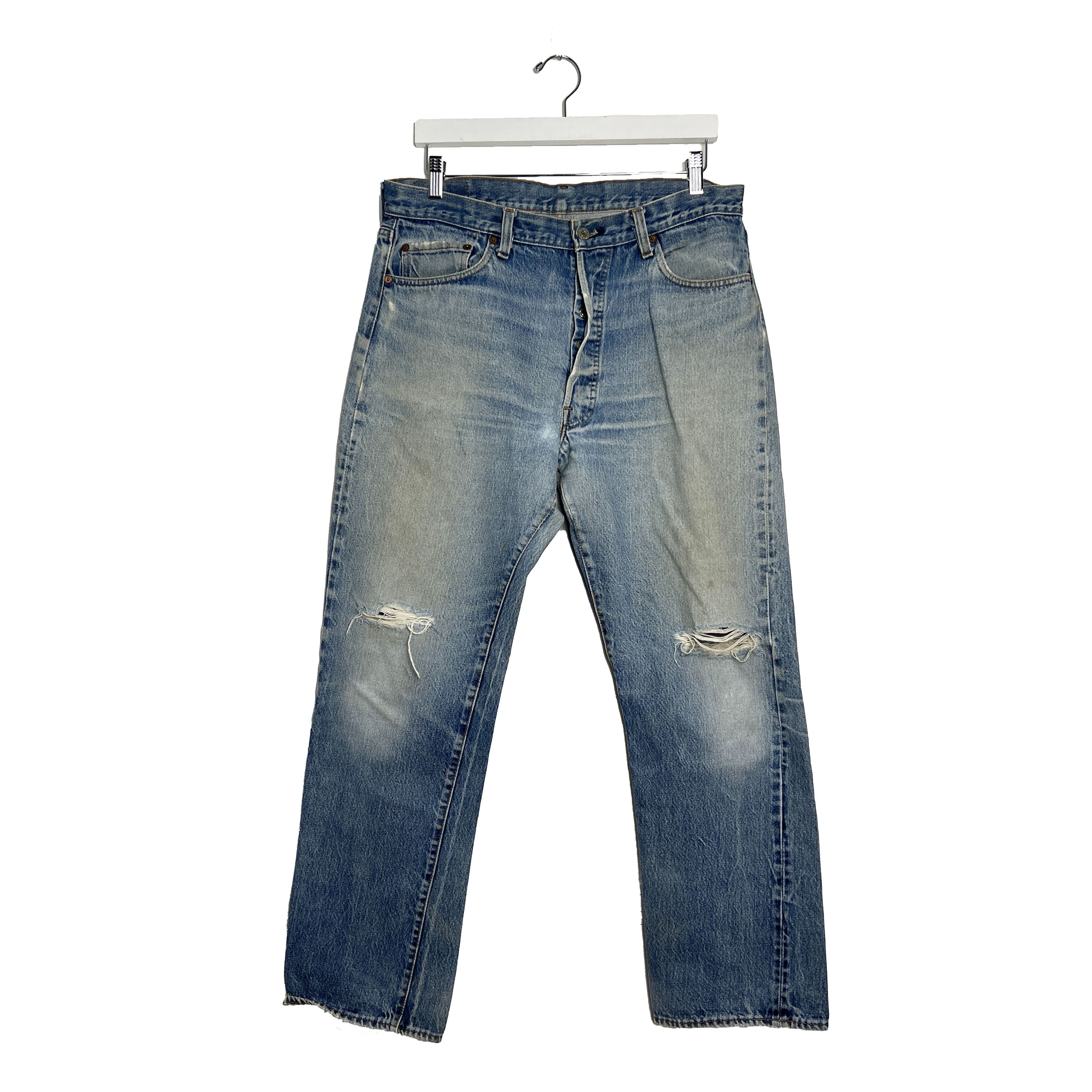 Levi's 1970s Levi's 501 Distressed Redline Selvedge #524 Denim Size US 33 - 1 Thumbnail