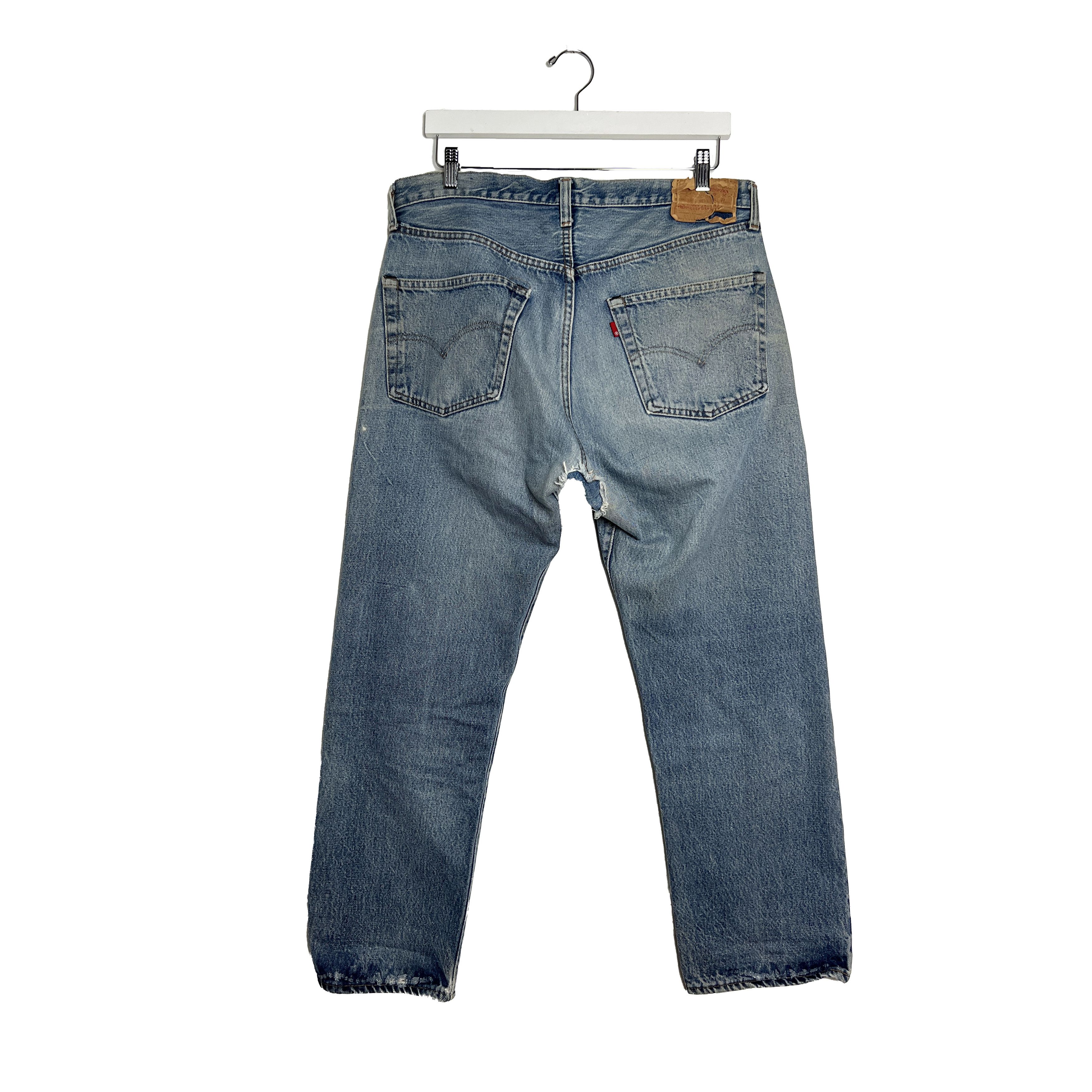 Levi's 1970s Levi's 501 Distressed Redline Selvedge #524 Denim Size US 33 - 2 Thumbnail