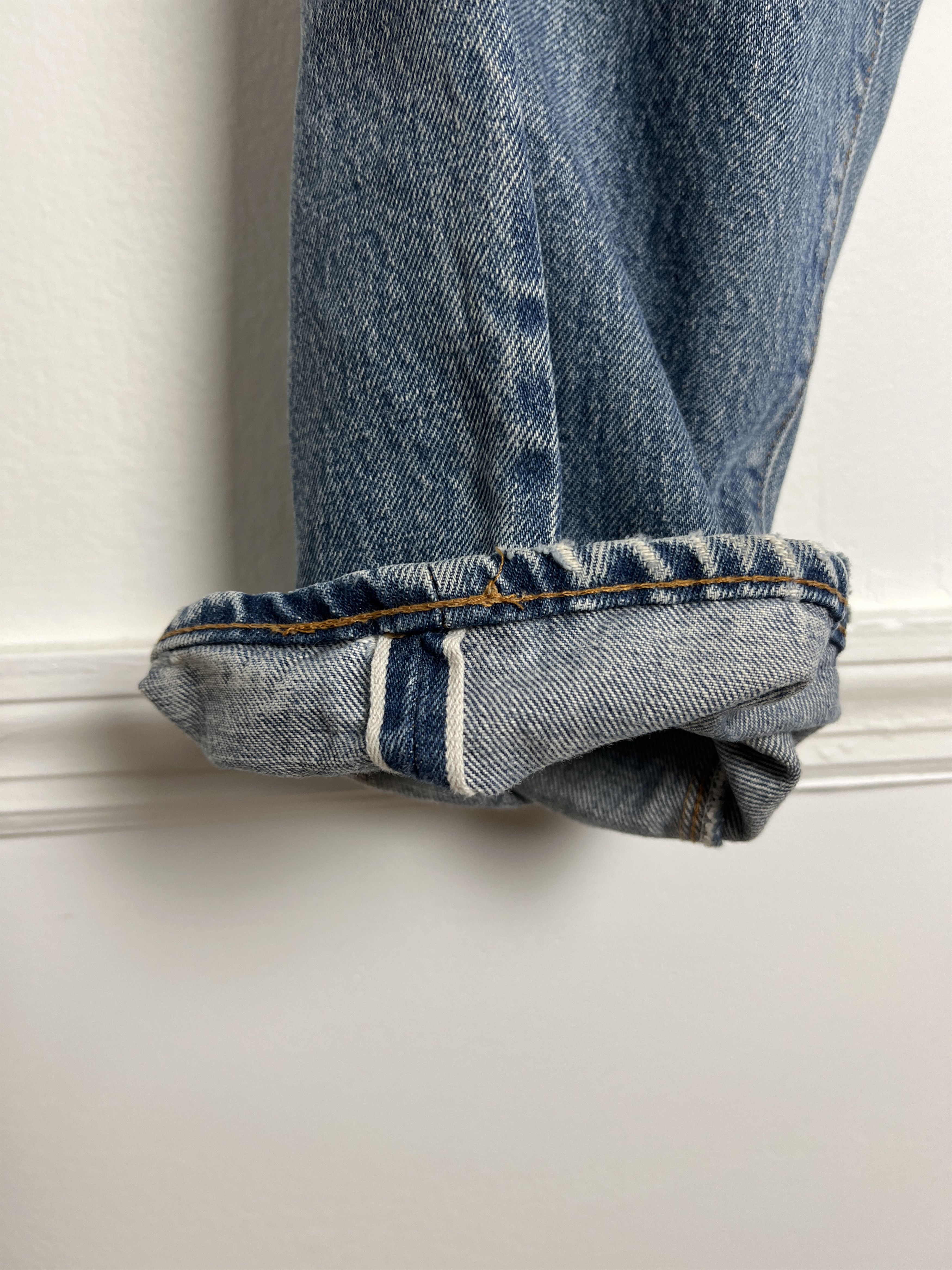 Levi's 1970s Levi's 501 Distressed Redline Selvedge #524 Denim Size US 33 - 10 Thumbnail