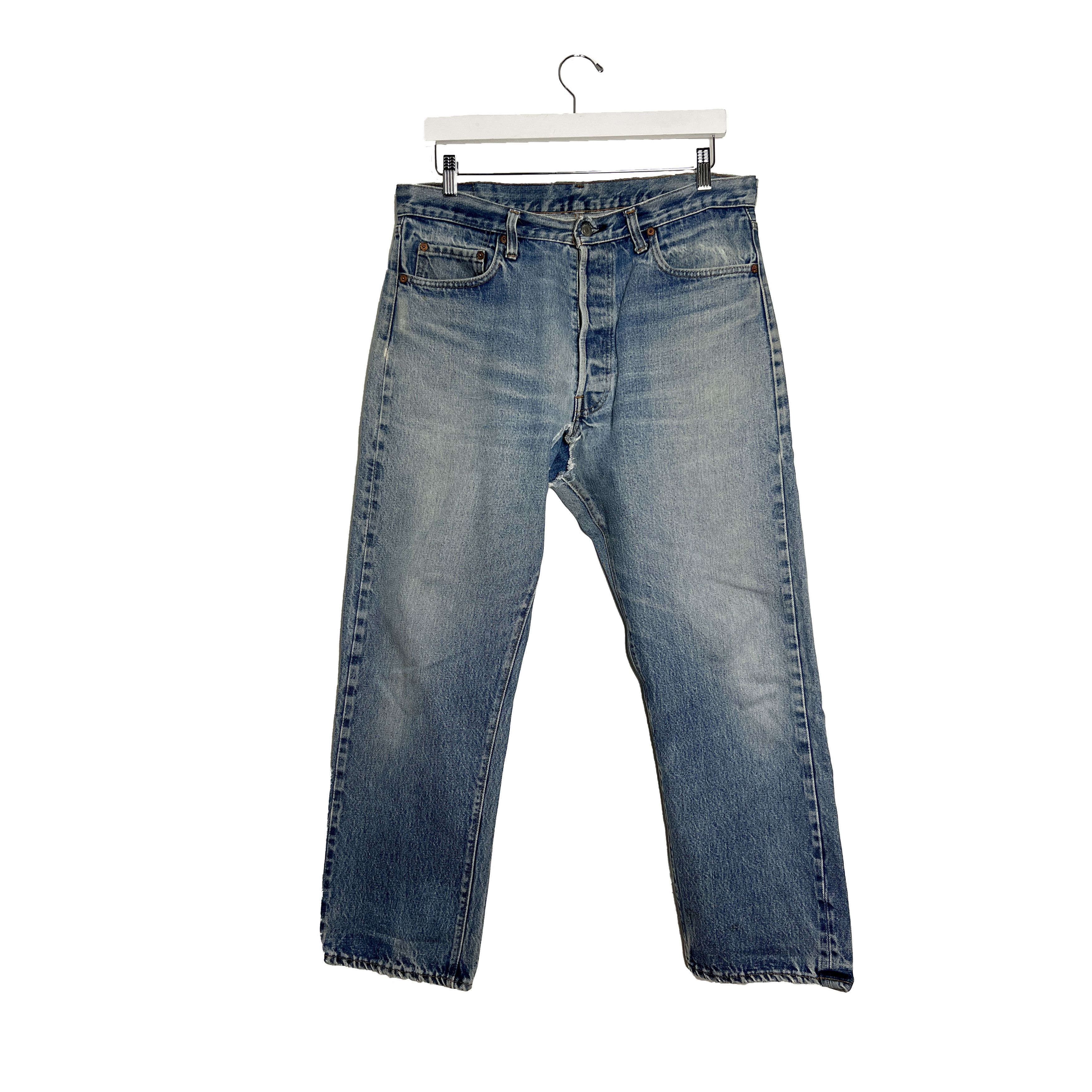 Levi's 1970s Levi's 501 Distressed Redline Selvedge #524 Denim Size US 33 - 1 Thumbnail