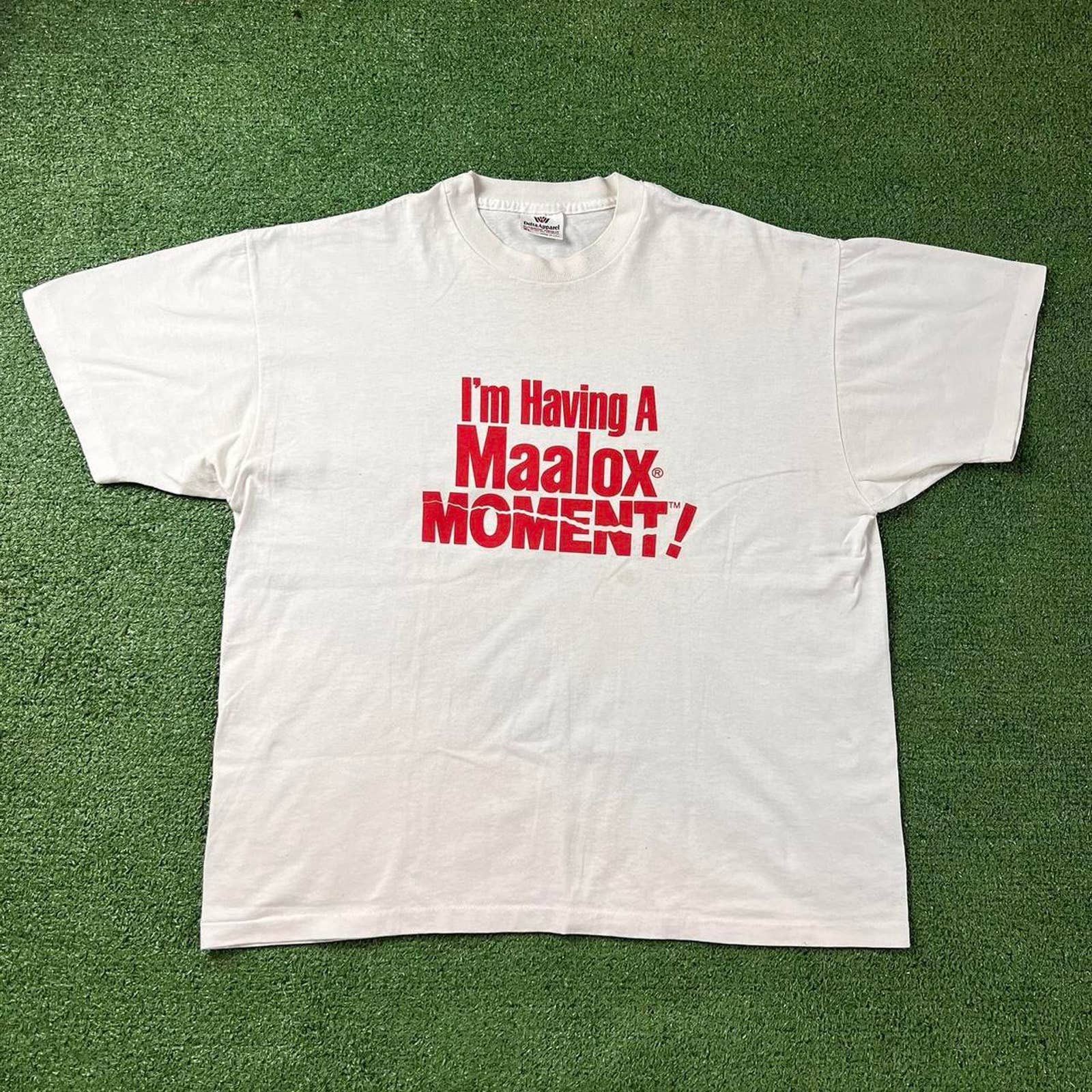 1990's Vintage I'm Having A Maalox Moment White T-Shirt Size XL
