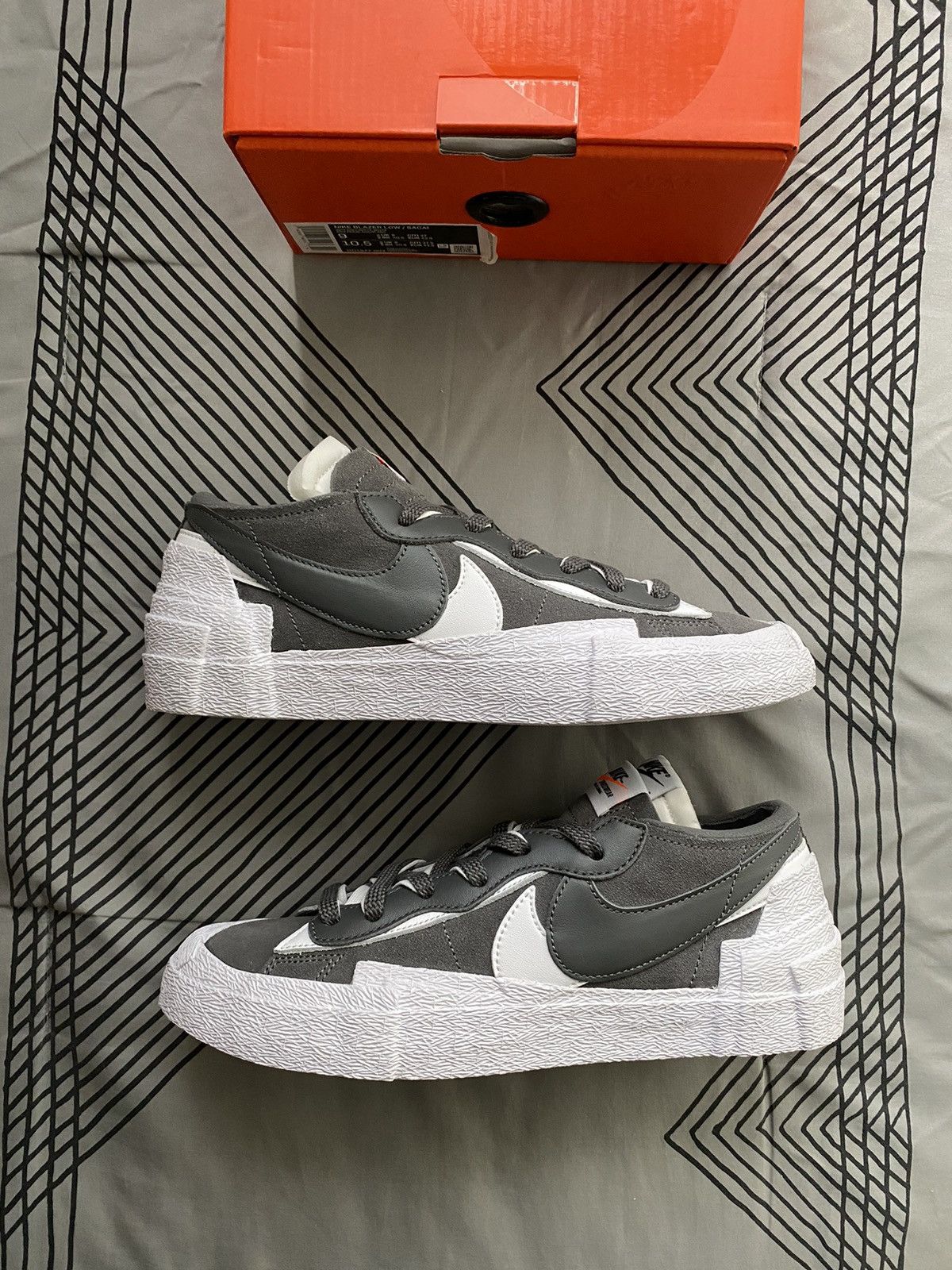 image of Nike x Sacai Blazer Low 'iron Grey' Shoes, Men's (Size 9.5)