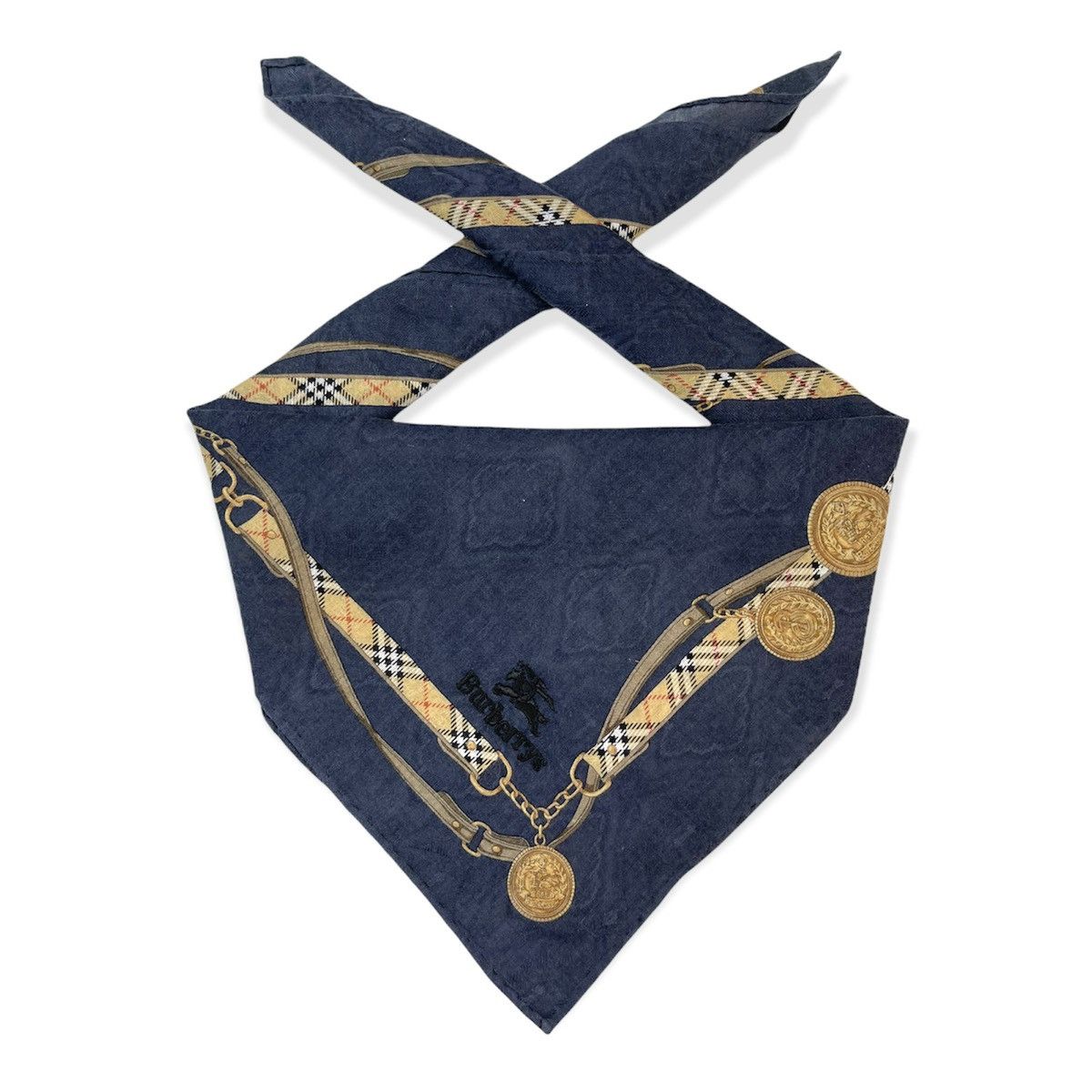 Vintage Burberry Bandana Neckerchief Handkerchief Novacheck