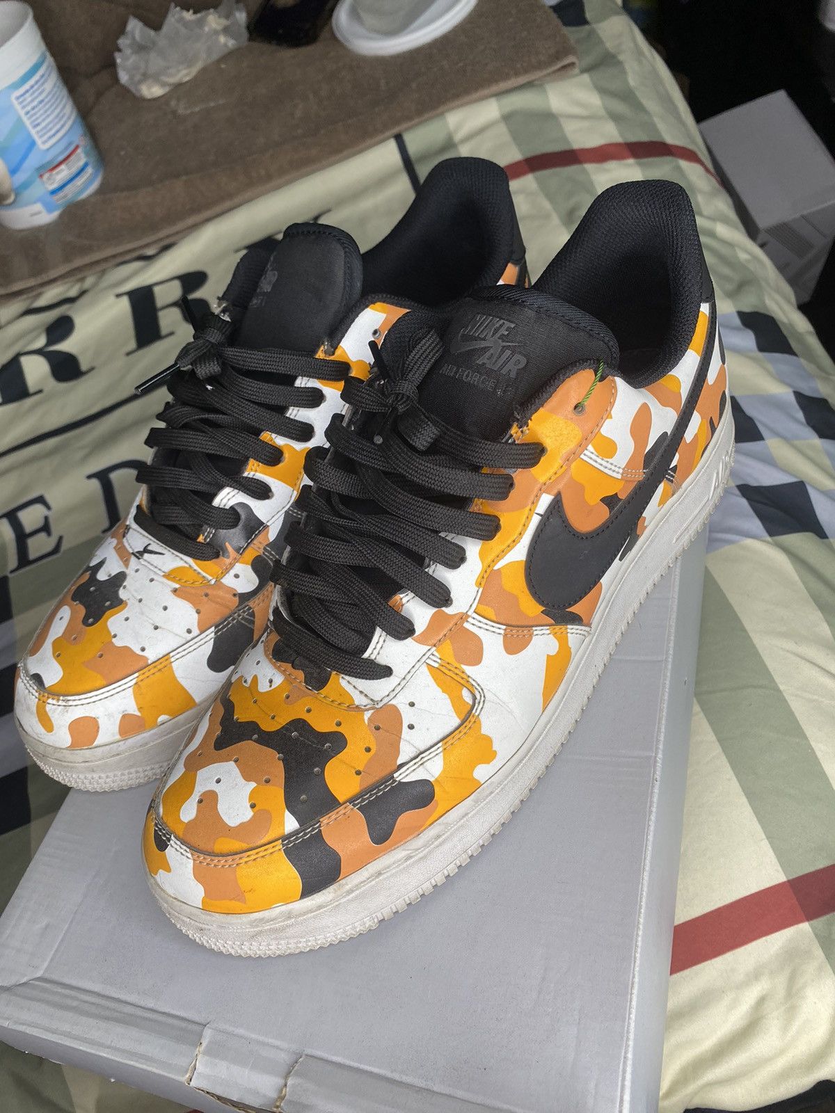 Orange camouflage Air Force 1 Footwear