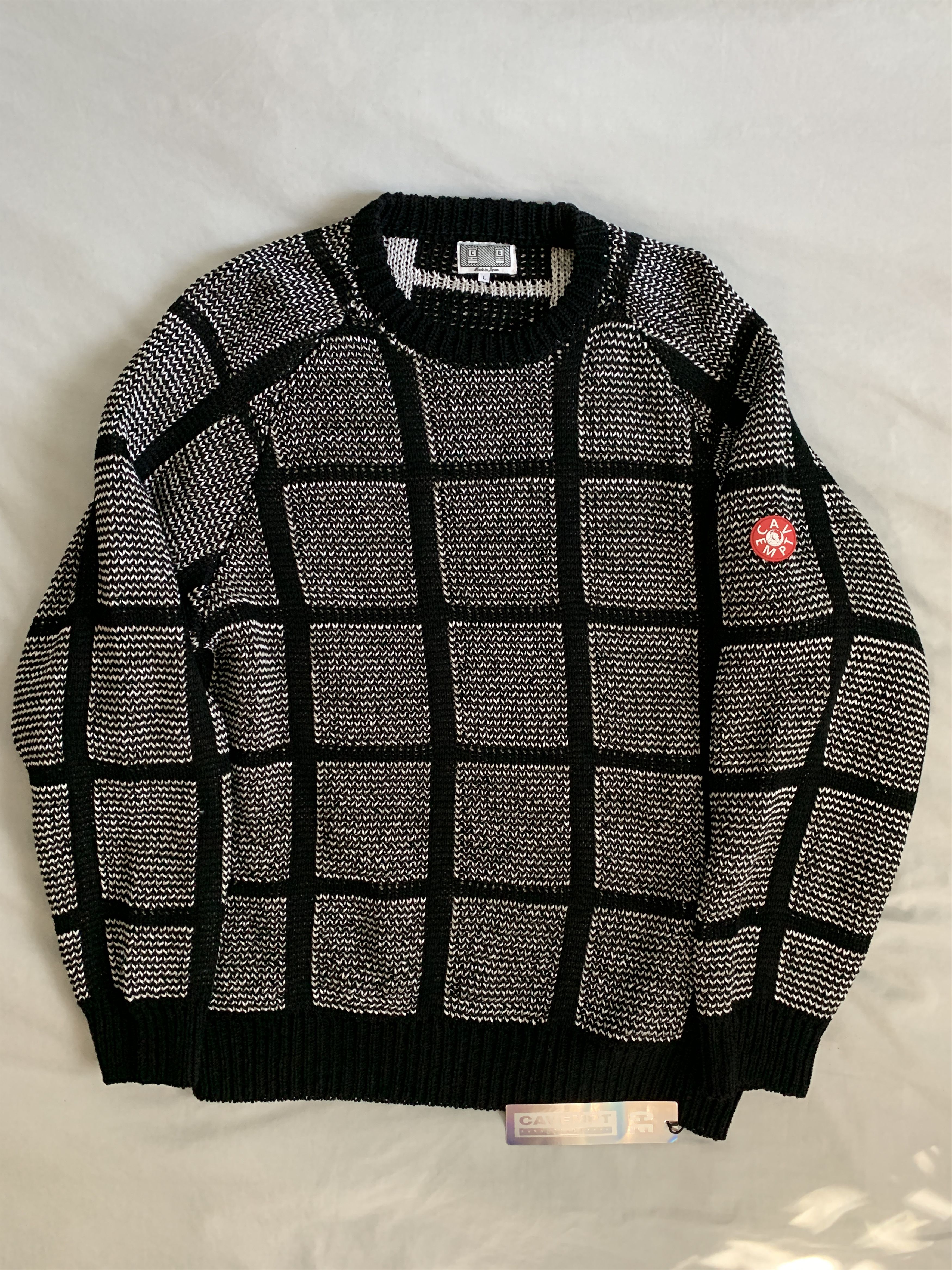 Cav Empt GRID HEAVY WAFFLE KNIT SWEATER | Grailed
