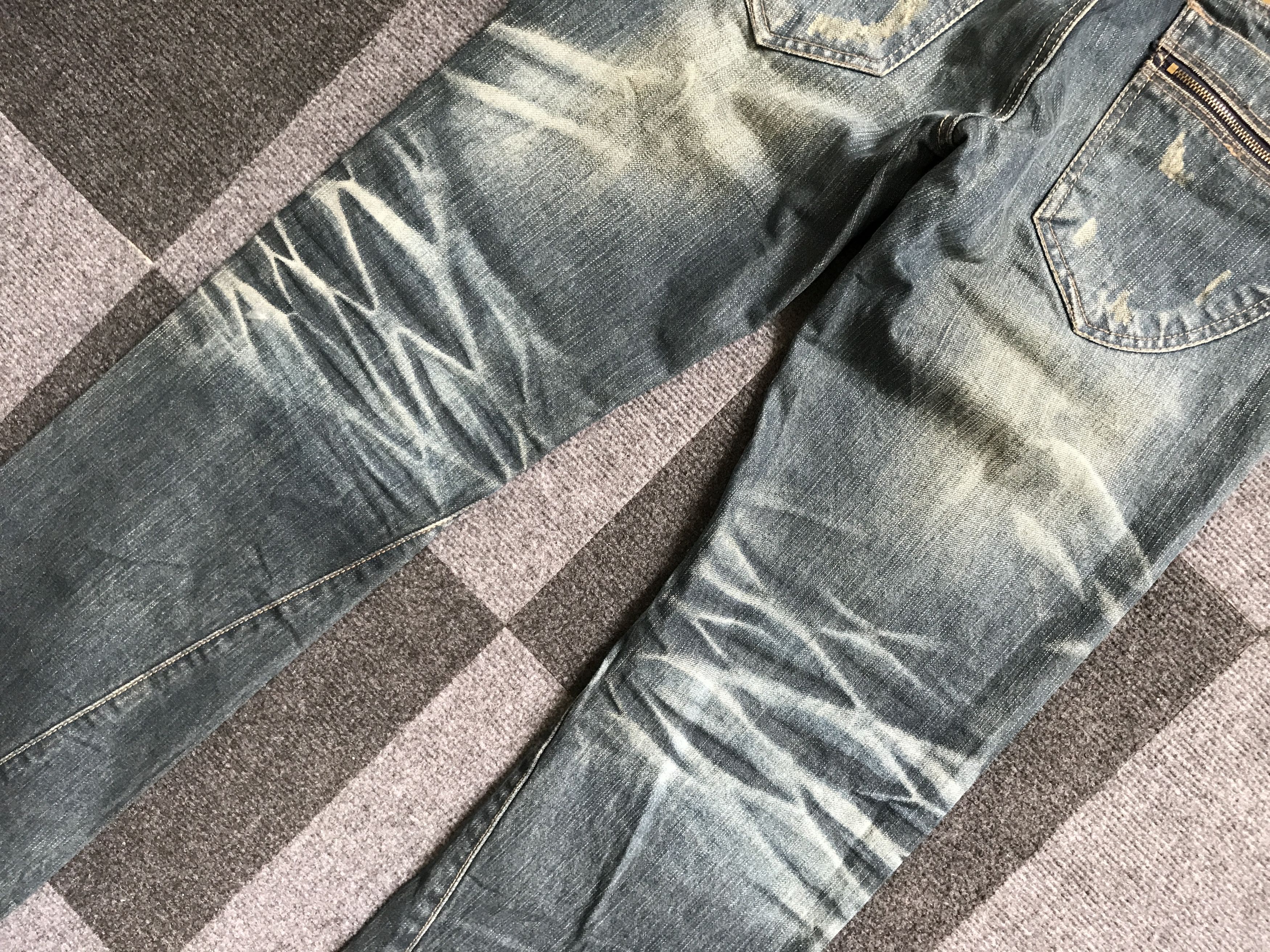 Japanese Brand D91 COTTON INDIGO Twisted Leg Jeans Size US 30 / EU 46 - 12 Thumbnail