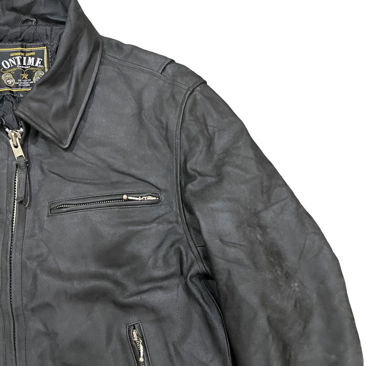 Genuine Leather Vintage!! Genuine Leather Motorcycle Bikers Jacket Size US L / EU 52-54 / 3 - 5 Thumbnail