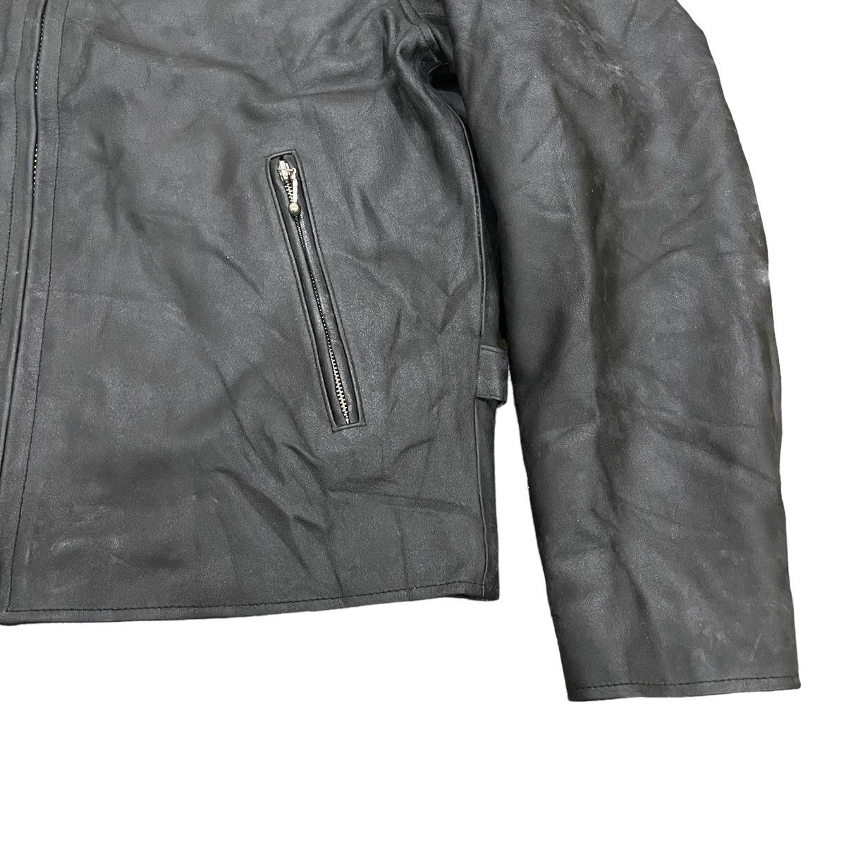 Genuine Leather Vintage!! Genuine Leather Motorcycle Bikers Jacket Size US L / EU 52-54 / 3 - 3 Thumbnail