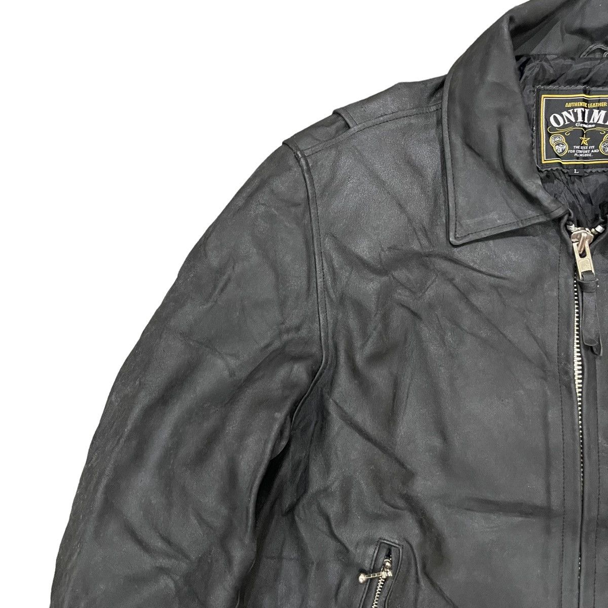Genuine Leather Vintage!! Genuine Leather Motorcycle Bikers Jacket Size US L / EU 52-54 / 3 - 6 Thumbnail