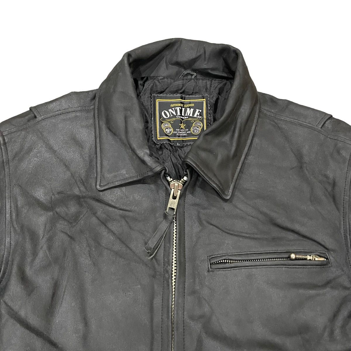 Genuine Leather Vintage!! Genuine Leather Motorcycle Bikers Jacket Size US L / EU 52-54 / 3 - 7 Thumbnail