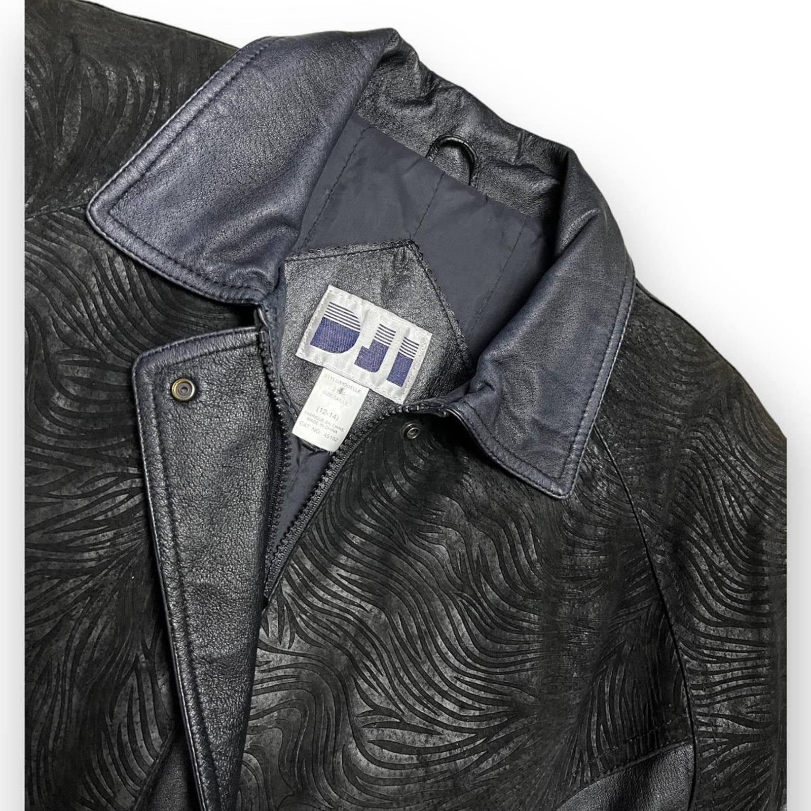 Vintage Vintage 90s DJI Genuine Leather Designer Retro Glam Jacket Size XL / US 12-14 / IT 48-50 - 2 Thumbnail