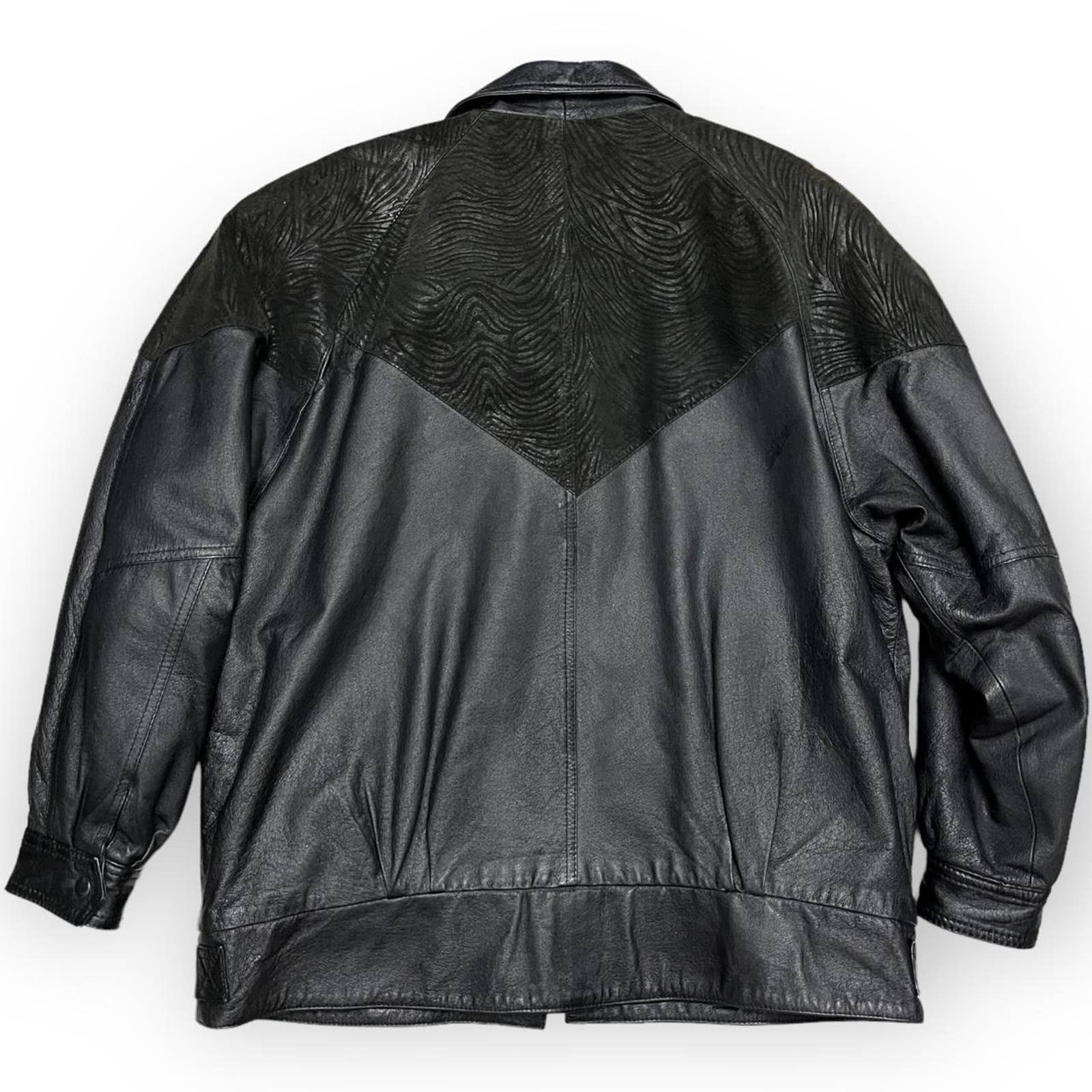 Vintage Vintage 90s DJI Genuine Leather Designer Retro Glam Jacket Size XL / US 12-14 / IT 48-50 - 3 Thumbnail