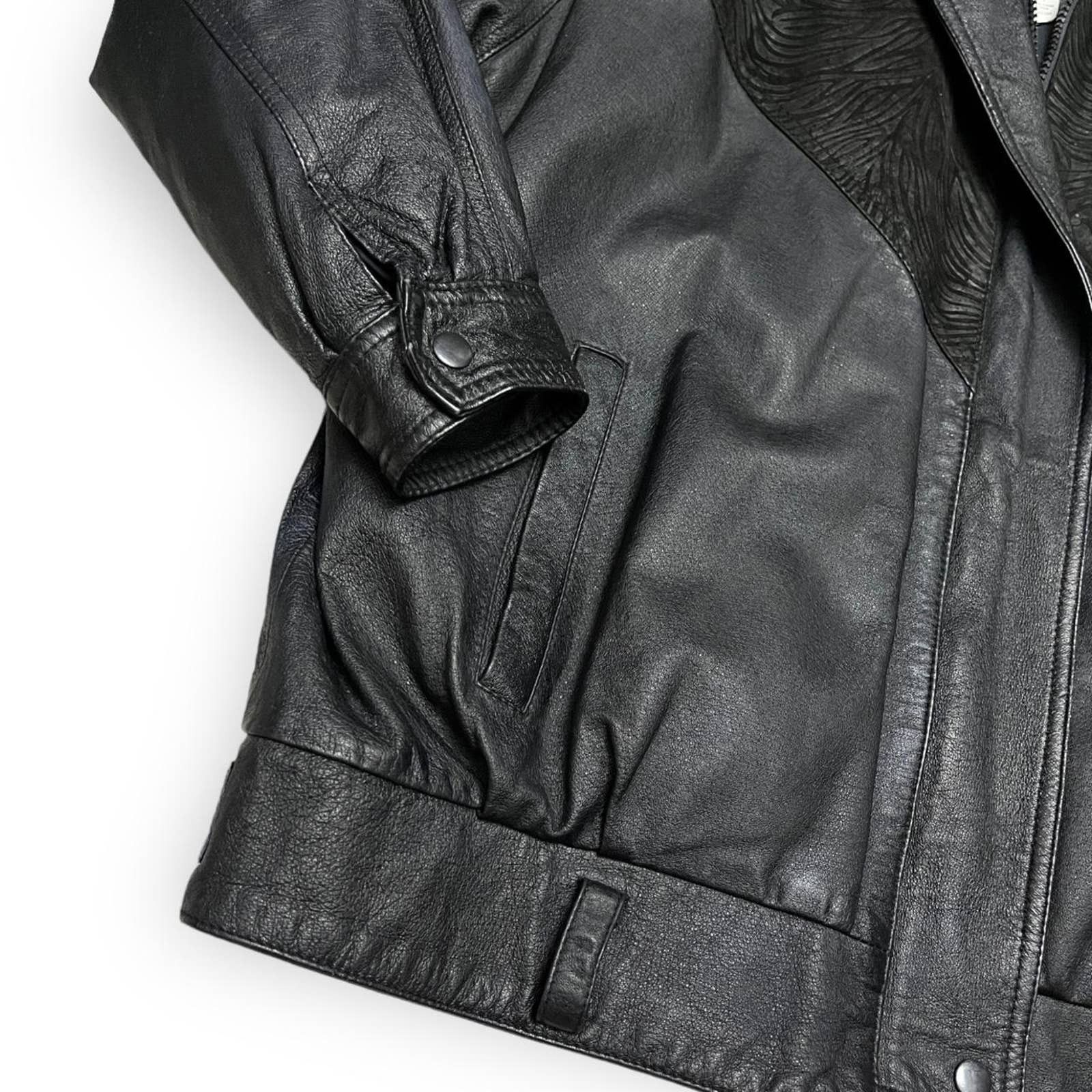 Vintage Vintage 90s DJI Genuine Leather Designer Retro Glam Jacket Size XL / US 12-14 / IT 48-50 - 4 Thumbnail