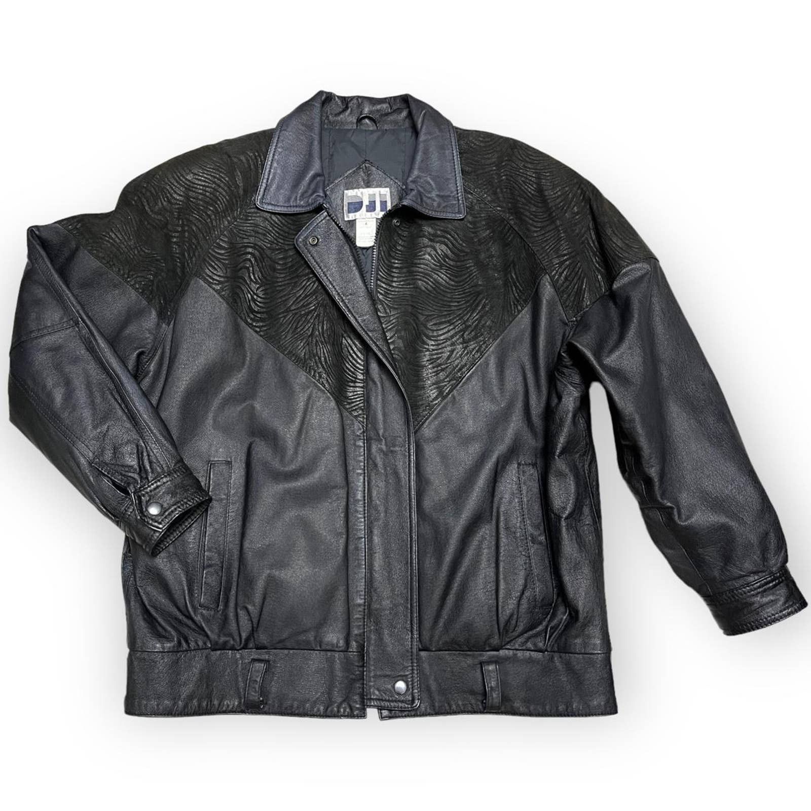Vintage Vintage 90s DJI Genuine Leather Designer Retro Glam Jacket Size XL / US 12-14 / IT 48-50 - 1 Thumbnail