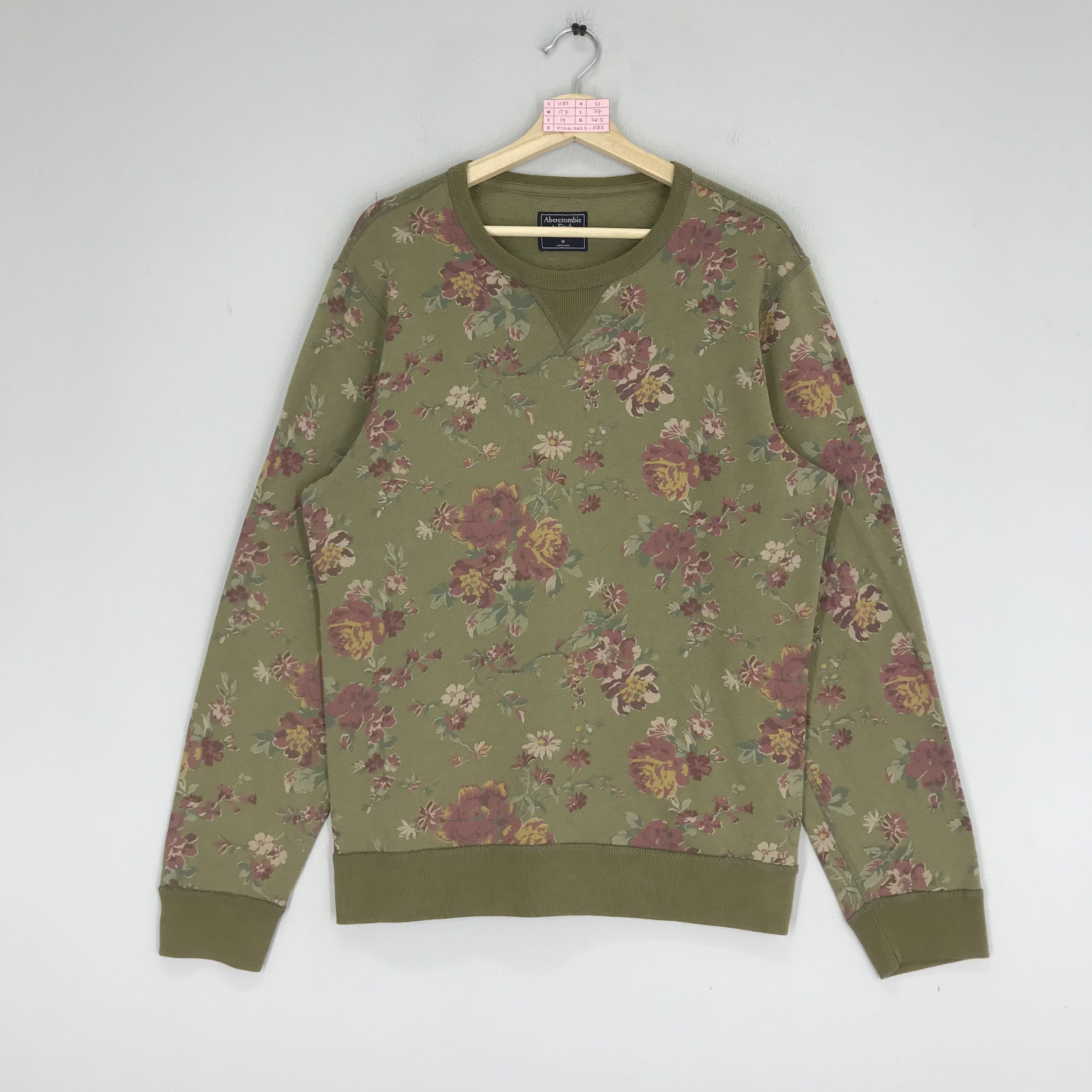 Abercrombie & Fitch Vintage 90's Retro Floral Sweatshirt Overprinted Size M Size US M / EU 48-50 / 2 - 1 Thumbnail