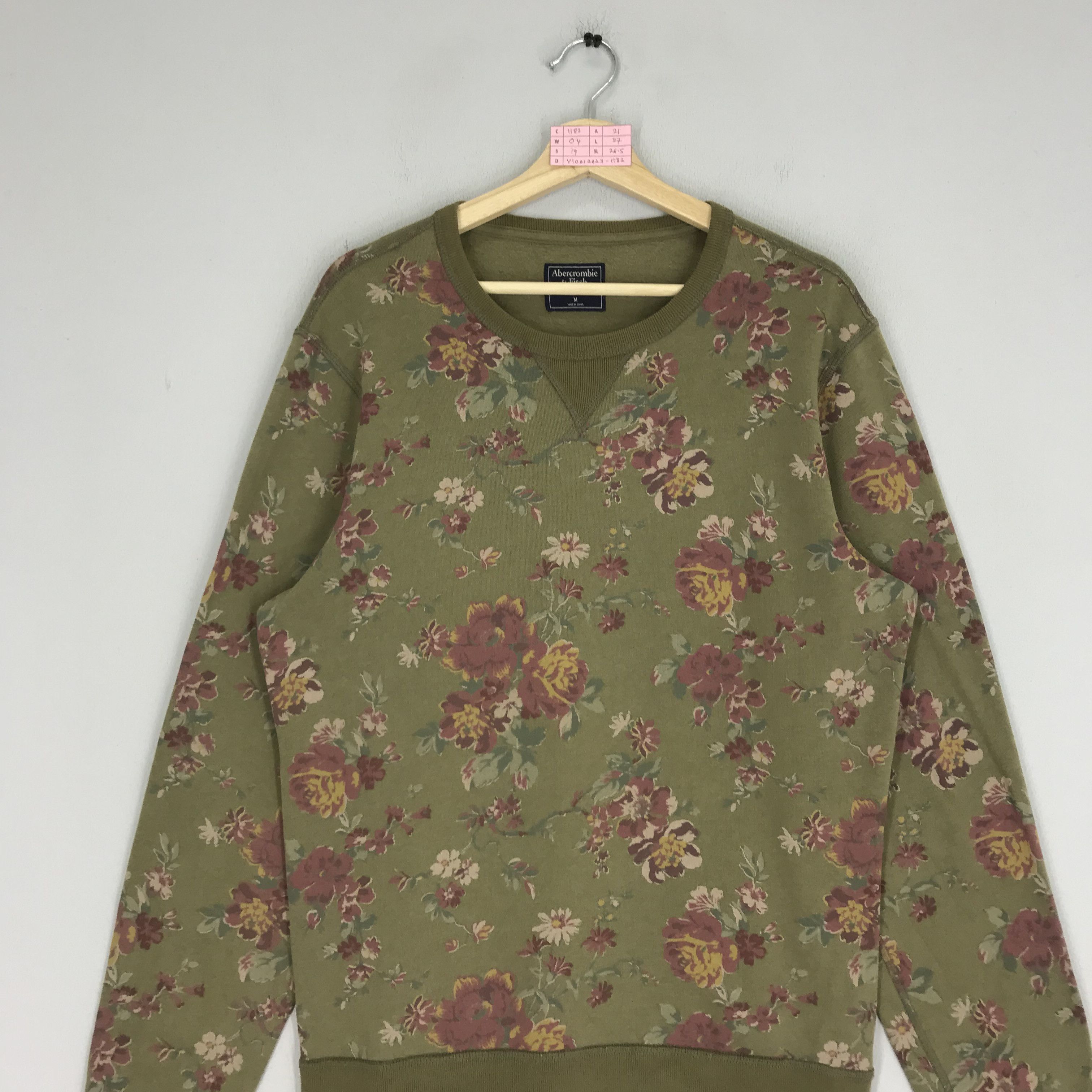Abercrombie & Fitch Vintage 90's Retro Floral Sweatshirt Overprinted Size M Size US M / EU 48-50 / 2 - 3 Thumbnail