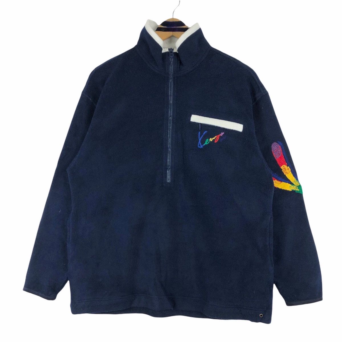 Kenzo Vintage Kenzo Golf Mock Neck Fleece Sweater Size US M / EU 48-50 / 2 - 2 Thumbnail