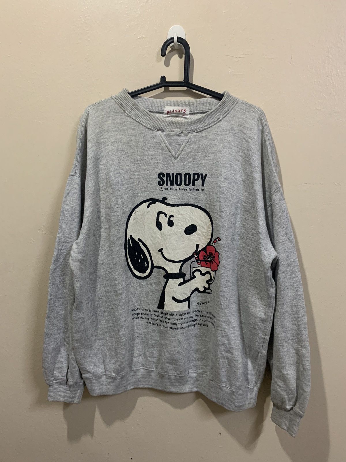 Peanuts × Vintage VTG 90's Snoopy Schulz Baggy Sweatshirt Size US M / EU 48-50 / 2 - 1 Thumbnail