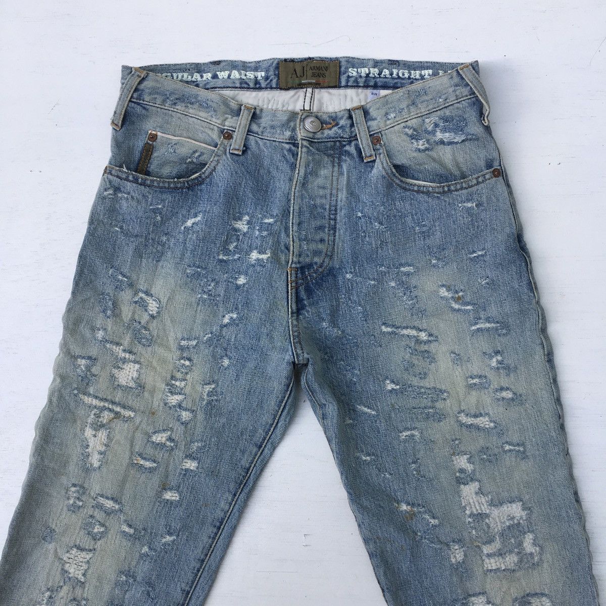 Armani GIORGIO ARMANI LIMITED EDITION DISTRESSED JEANS Size US 30 / EU 46 - 13 Thumbnail