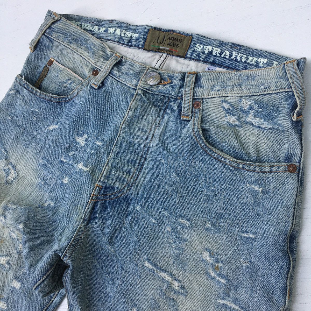 Armani GIORGIO ARMANI LIMITED EDITION DISTRESSED JEANS Size US 30 / EU 46 - 14 Thumbnail
