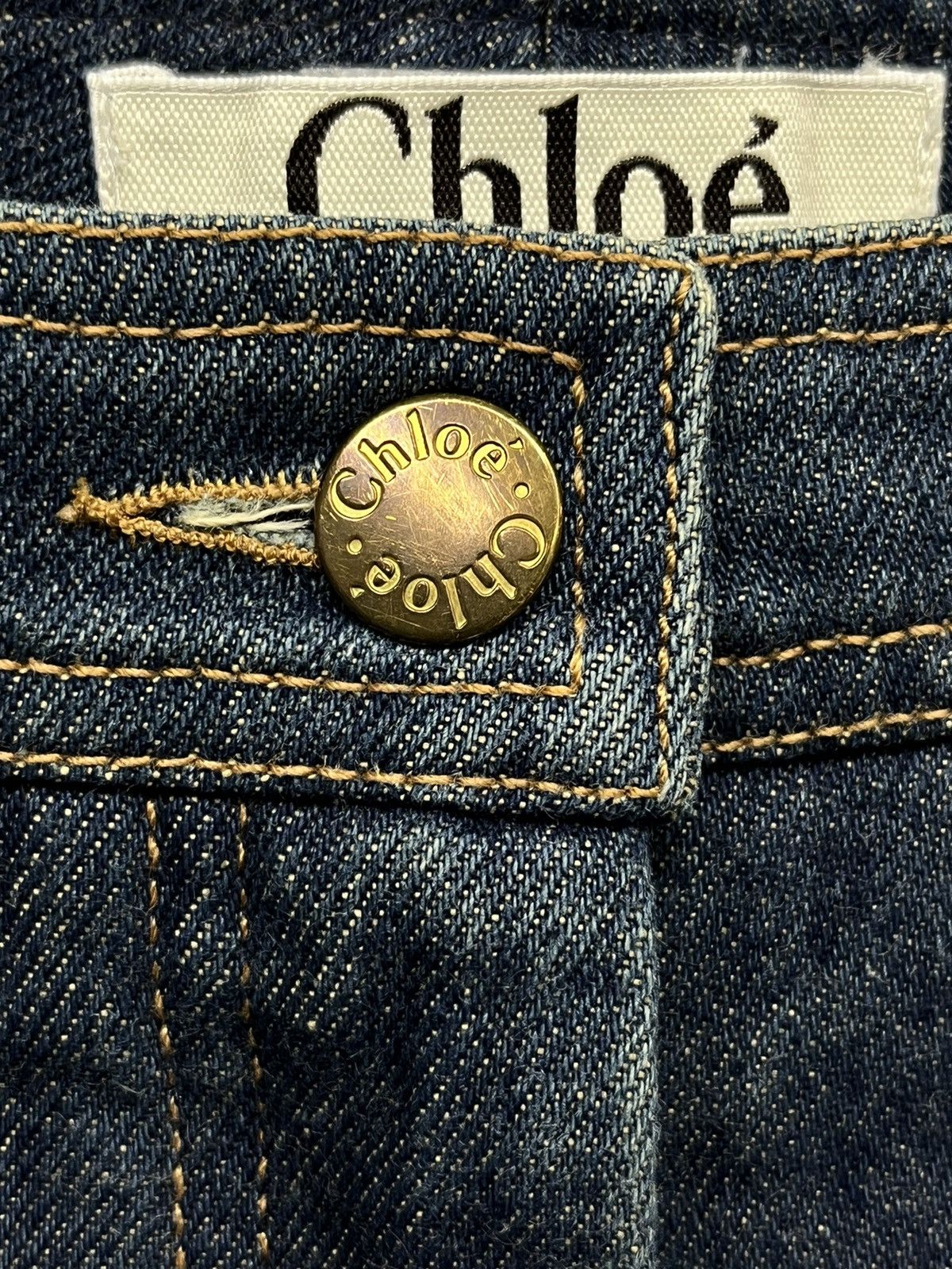 Chloe 🔥Vintage CHLOE Flare Petit Jeans Made In France Riri Zipper Size 27" / US 4 / IT 40 - 11 Thumbnail