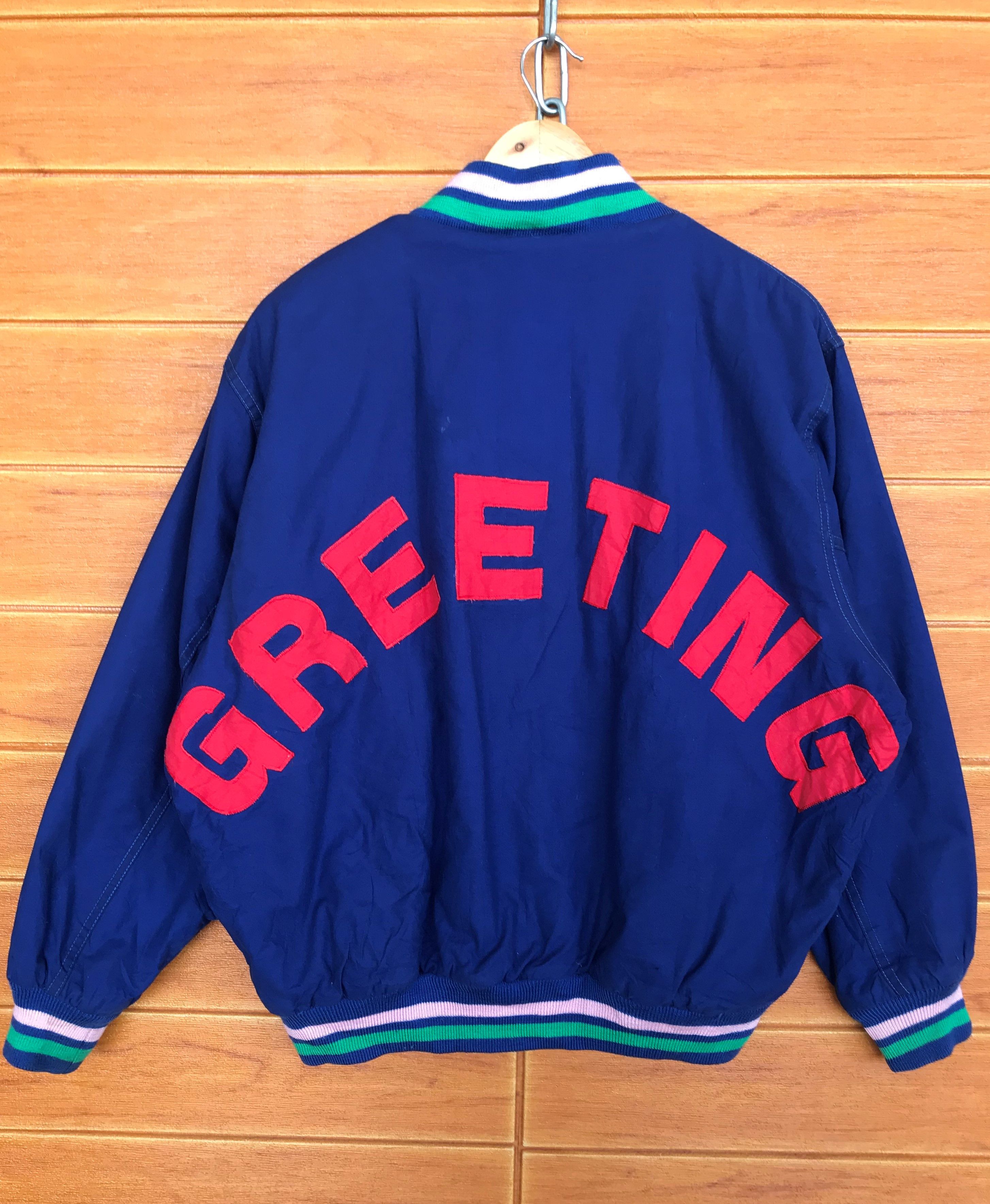 Vintage 🇯🇵 Vintage 80s Greeting Spell Out Patchwork Bomber Jacket Size US L / EU 52-54 / 3 - 2 Thumbnail