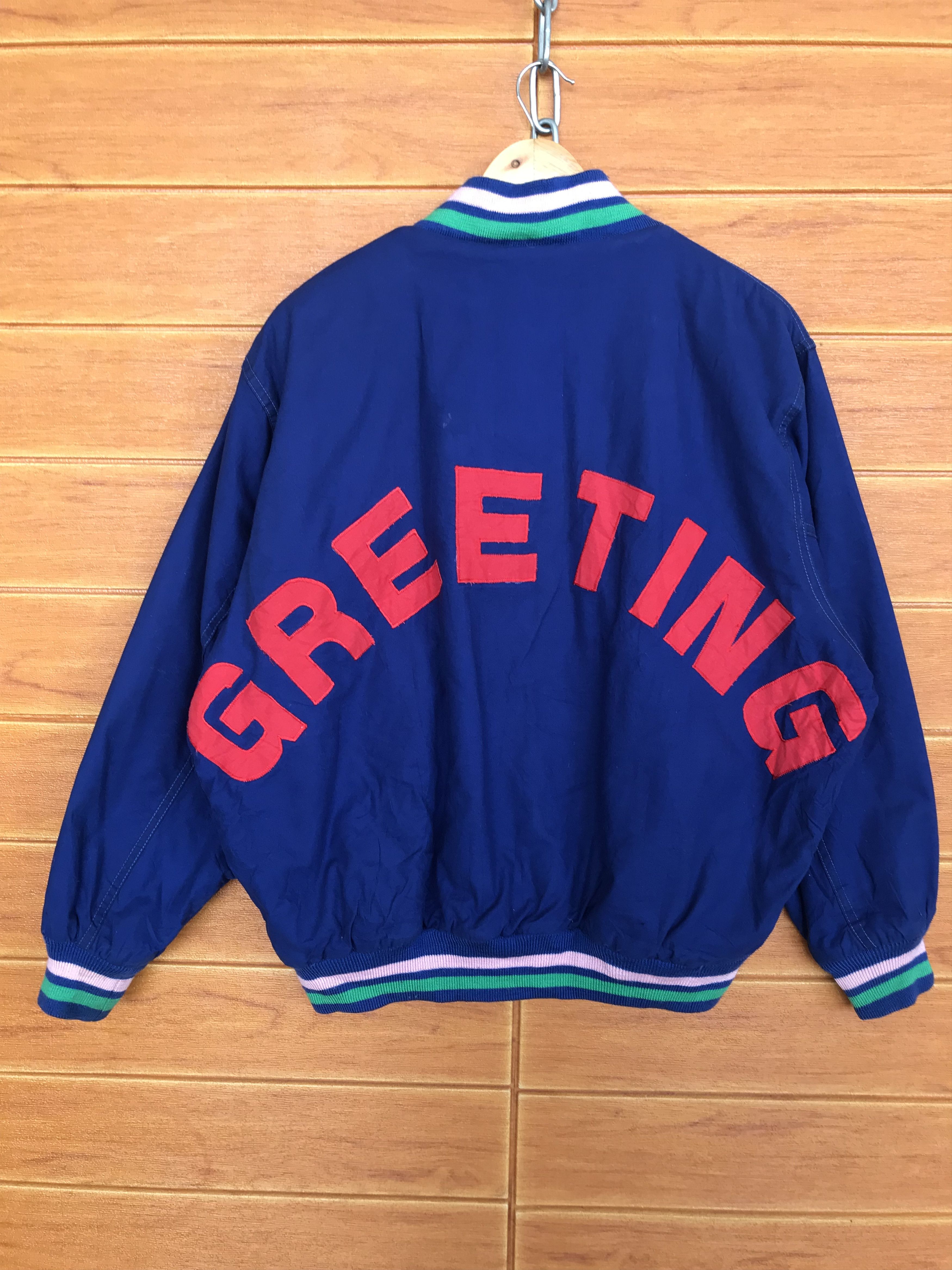 Vintage 🇯🇵 Vintage 80s Greeting Spell Out Patchwork Bomber Jacket Size US L / EU 52-54 / 3 - 8 Thumbnail