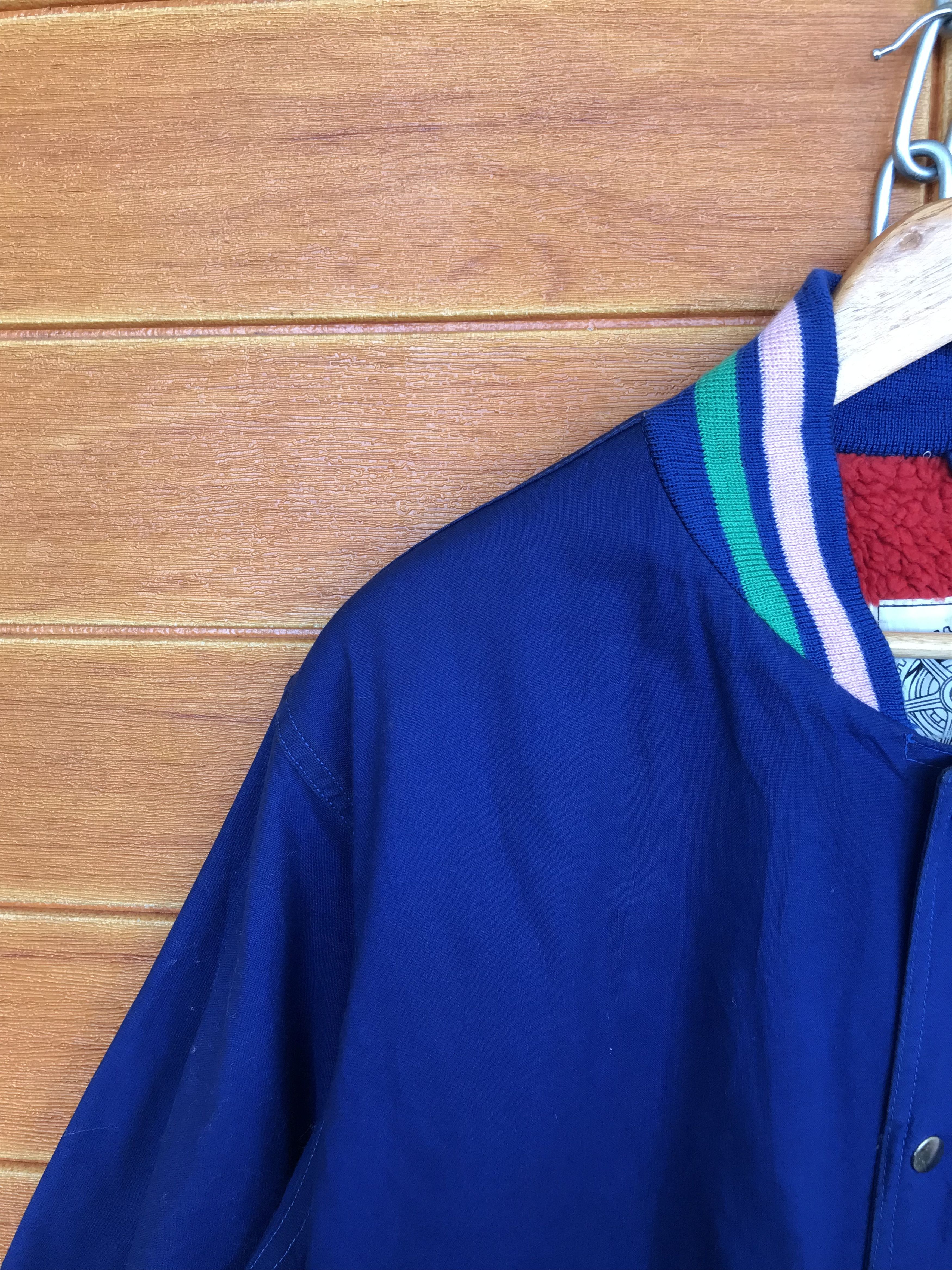 Vintage 🇯🇵 Vintage 80s Greeting Spell Out Patchwork Bomber Jacket Size US L / EU 52-54 / 3 - 3 Thumbnail