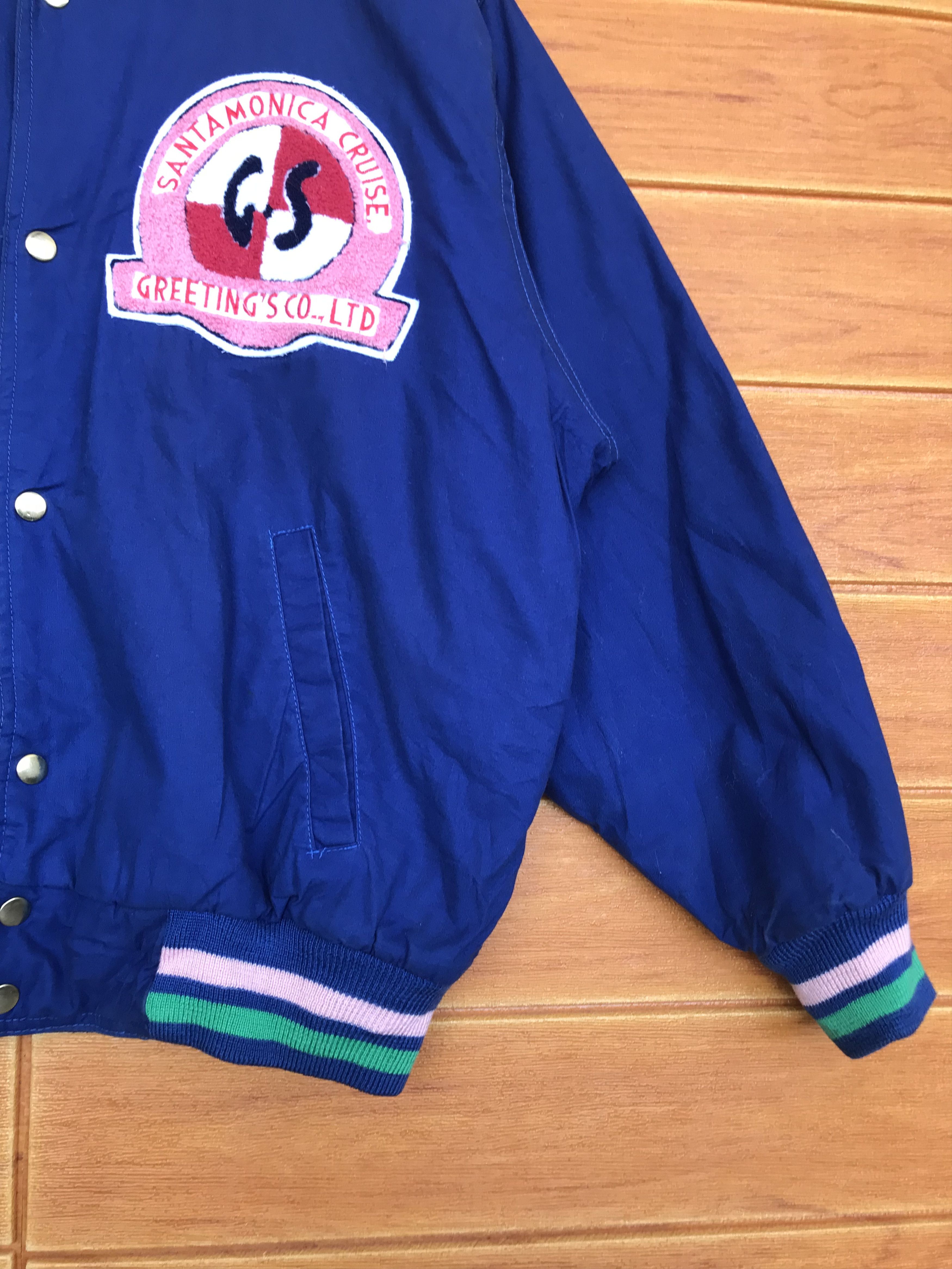 Vintage 🇯🇵 Vintage 80s Greeting Spell Out Patchwork Bomber Jacket Size US L / EU 52-54 / 3 - 6 Thumbnail