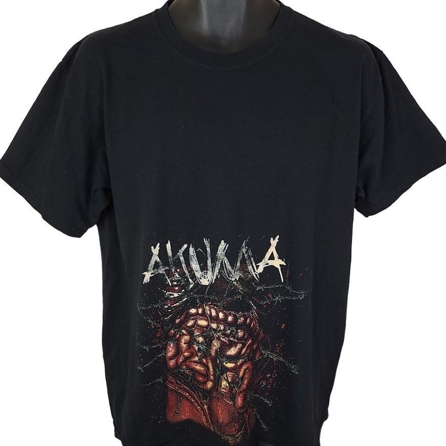 Akuma Band T Shirt Vintage Y2K Punk Metal Music Skeleton