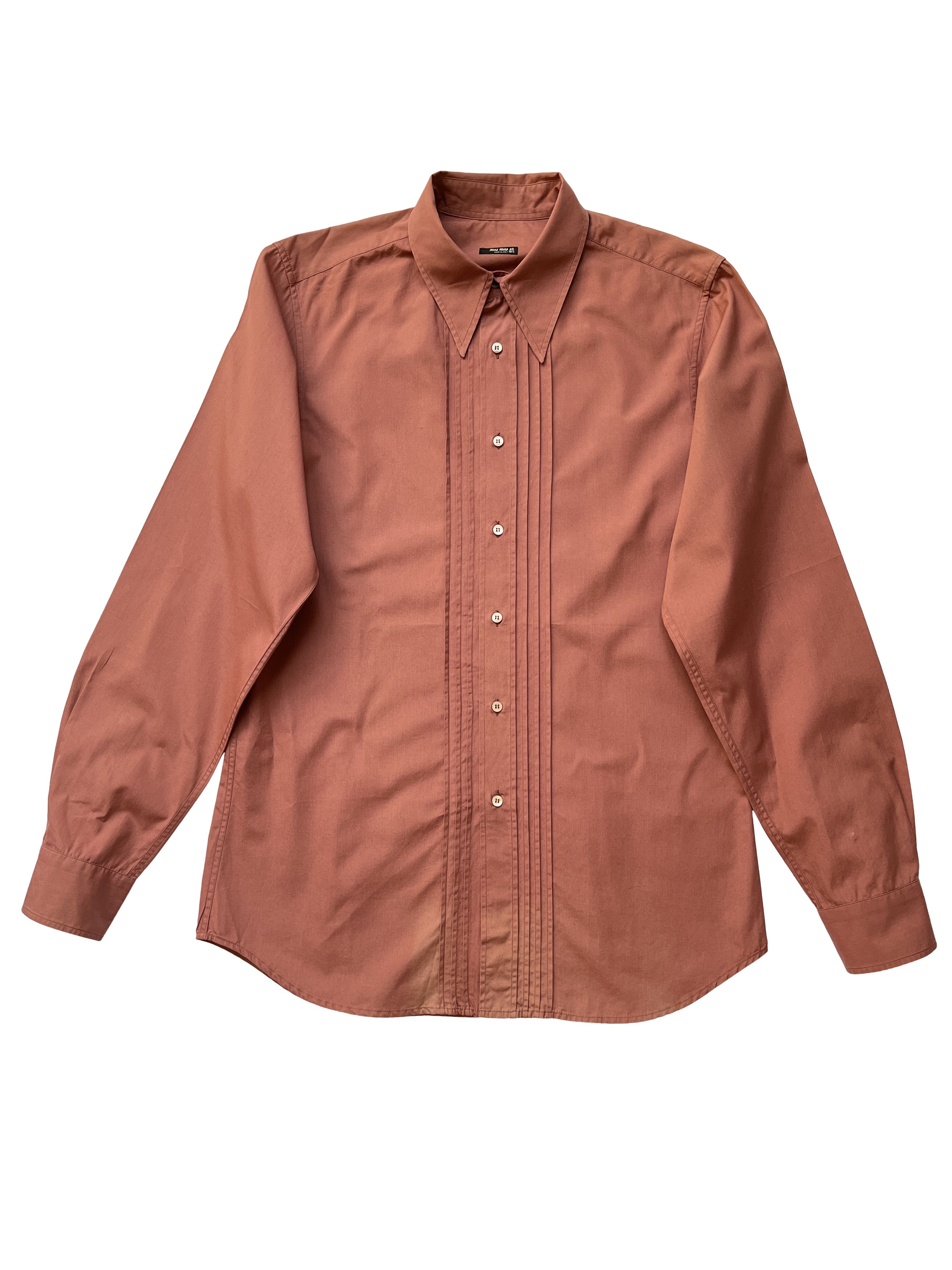 Miu Miu Early 2000's Miu Miu Brick Color Shirt Size US M / EU 48-50 / 2 - 1 Thumbnail