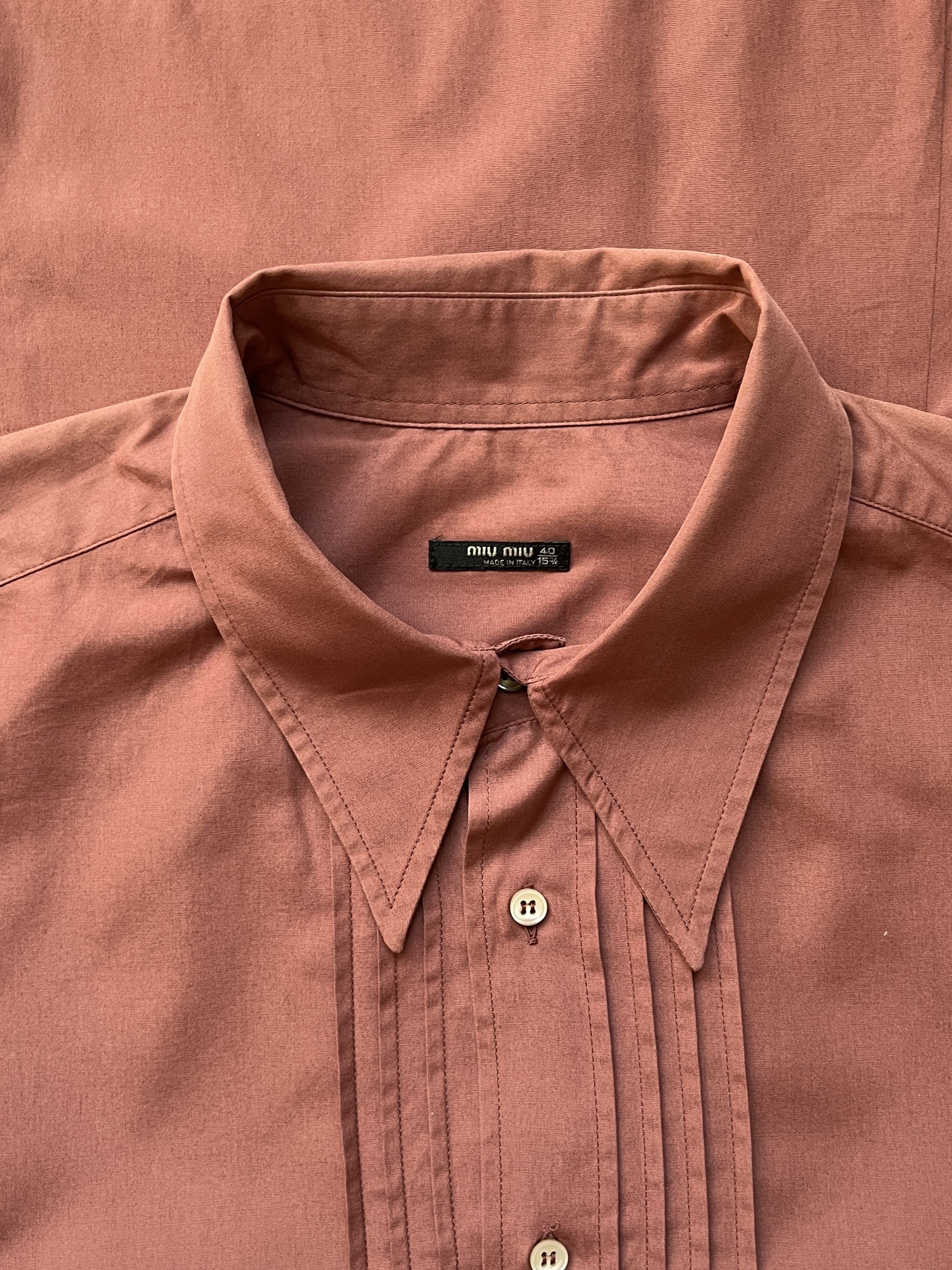 Miu Miu Early 2000's Miu Miu Brick Color Shirt Size US M / EU 48-50 / 2 - 3 Thumbnail