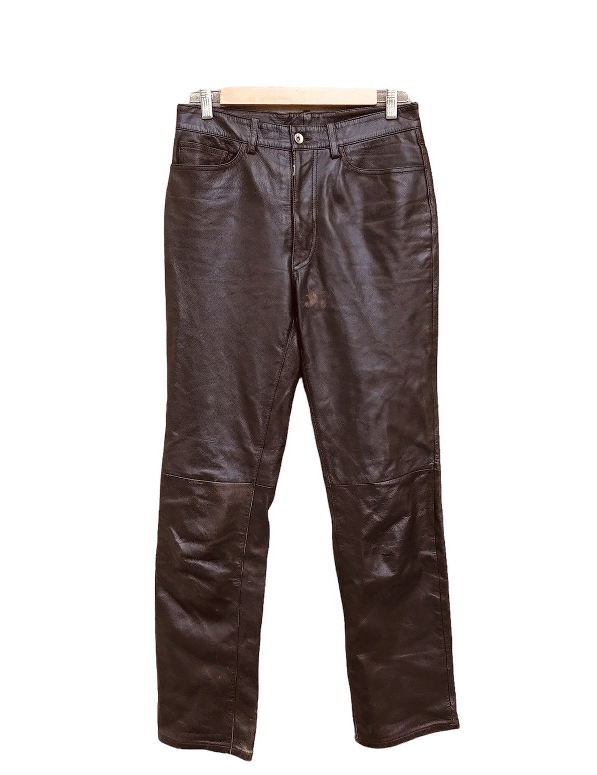Infinite Archives × Yohji Yamamoto RARE TOKYO FASHION AAR YOHJI YAMAMOTO LEATHER PANTS Size US 30 / EU 46 - 1 Thumbnail