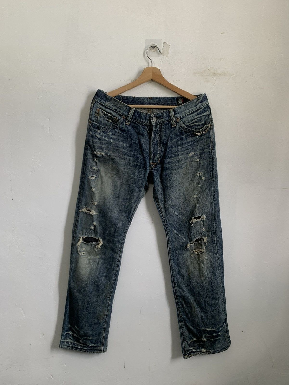 Japanese Brand Bartack Work Clothing Japanese Brand Denim Jeans Size US 33 - 1 Thumbnail