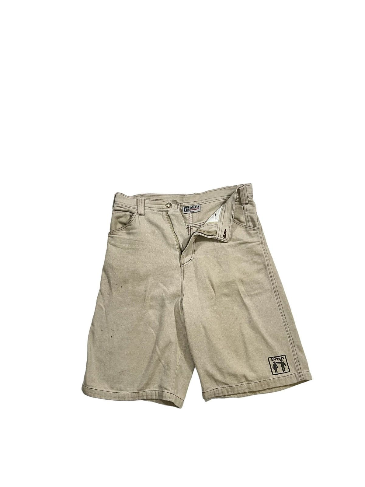image of Hook Ups x Vintage Bitch Skateboards Shorts in Beige, Men's (Size 32)