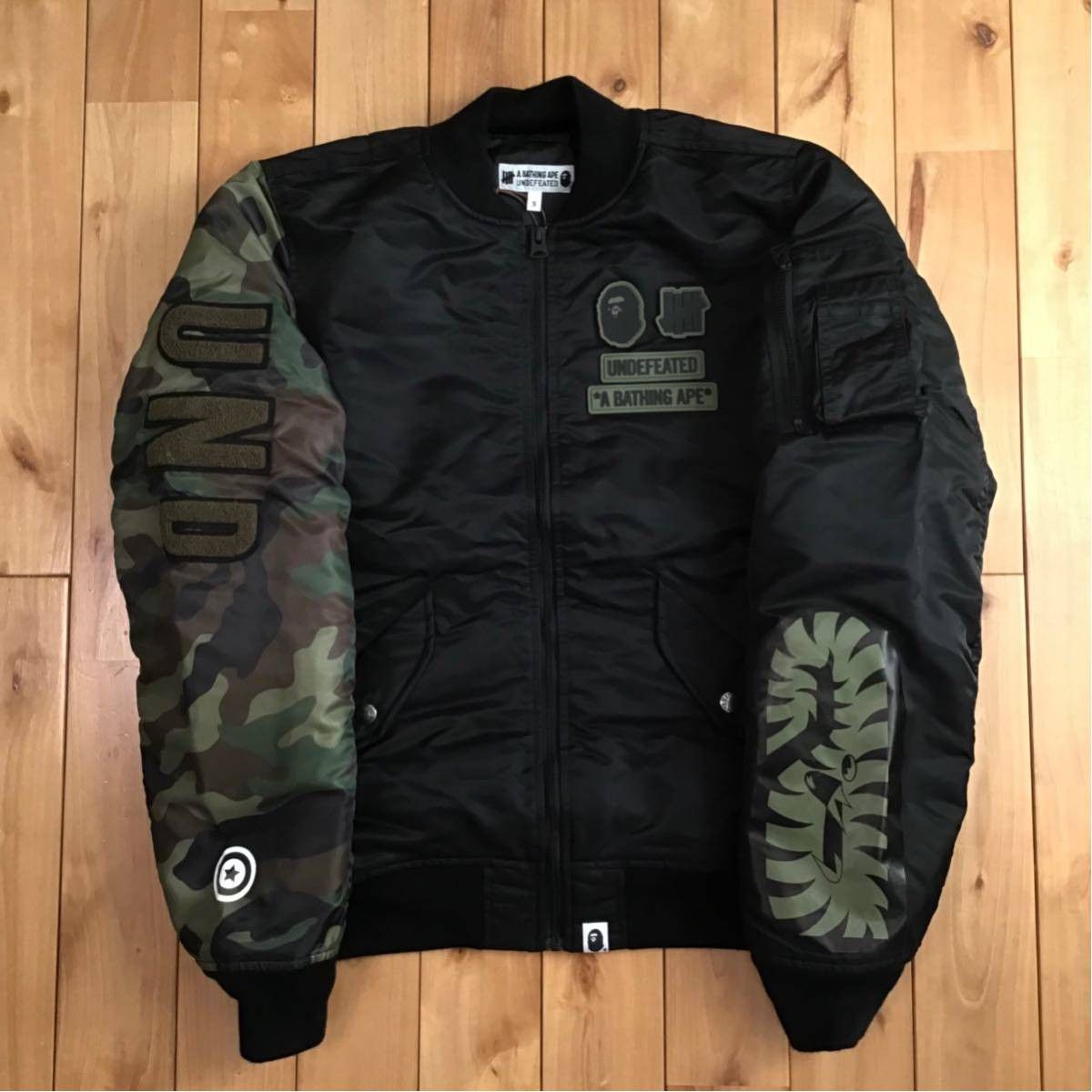 Bape Undefeated BAPE undefeated shark MA 1 bomber jacket ape Grailed