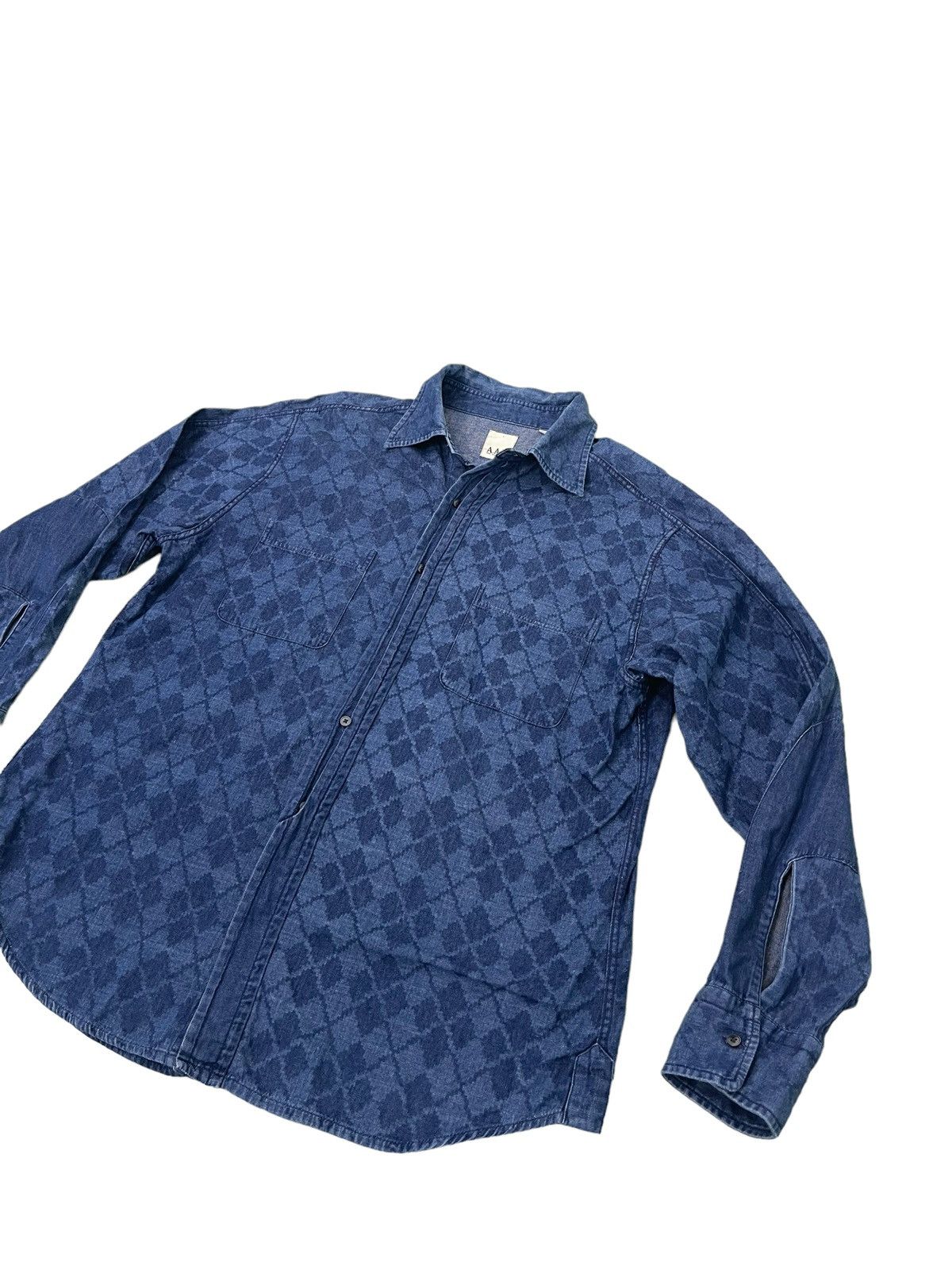 Yohji Yamamoto 90s Yohji x AAR Fullpatent Denim Shirt 43🟩 Size US XL / EU 56 / 4 - 3 Thumbnail