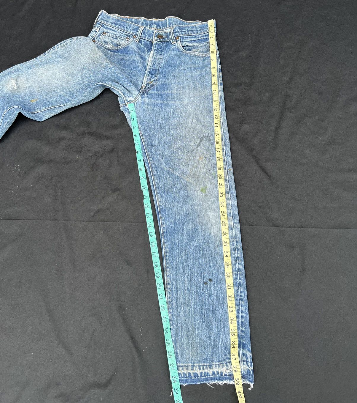 Levi's Vintage 70s Levi’s 505 Bartack 42 Talon Dirty Denim Jeans Size US 31 - 24 Thumbnail