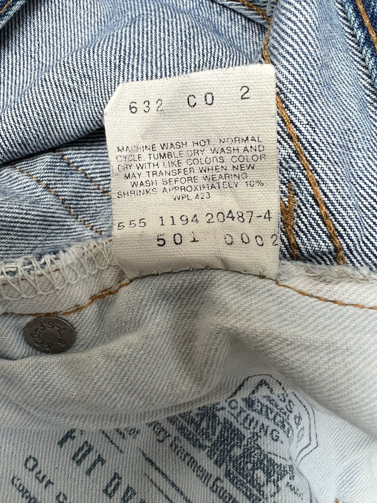 Levi's Vintage 90s Levi’s 501 Redline E Fade Denim Selvedge Jeans Size US 30 / EU 46 - 20 Thumbnail