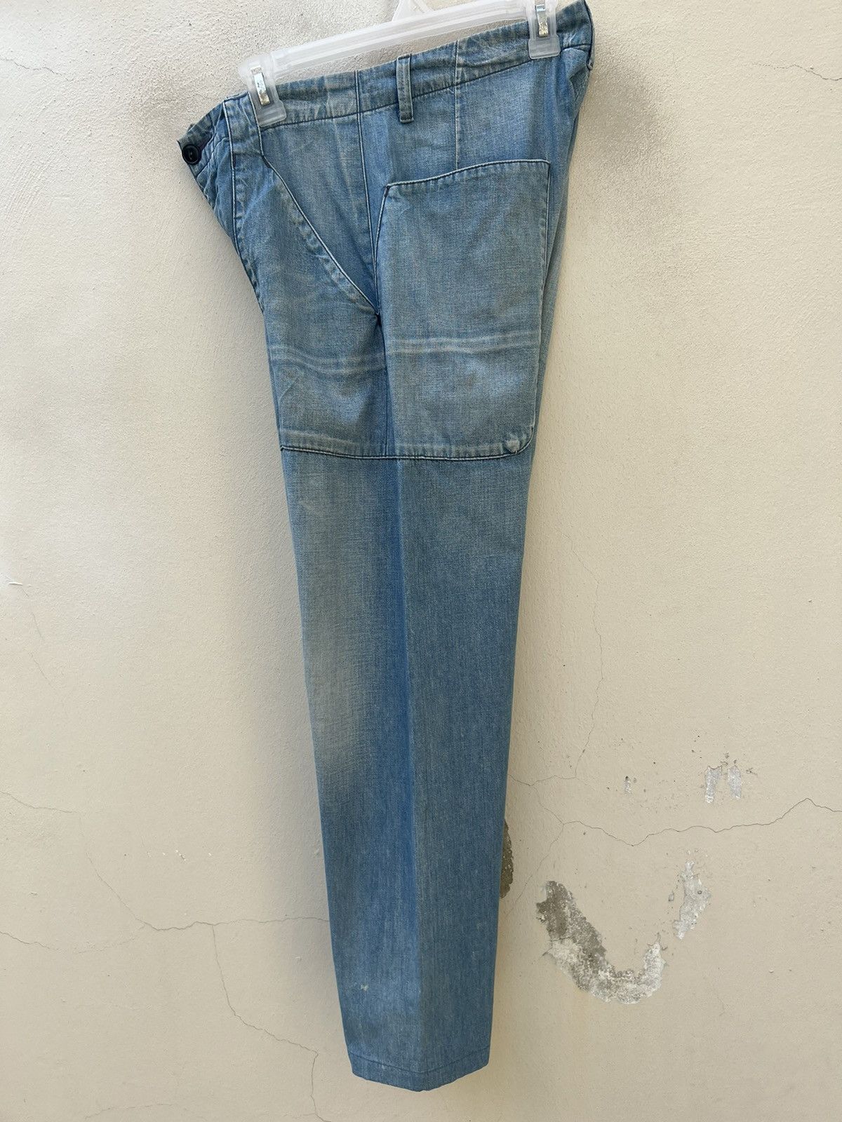 Hiroshi Kato × KATO Sun Fade Blue Vintage Kato Japan Dirty Denim Fatigue Pant Size US 31 - 19 Thumbnail