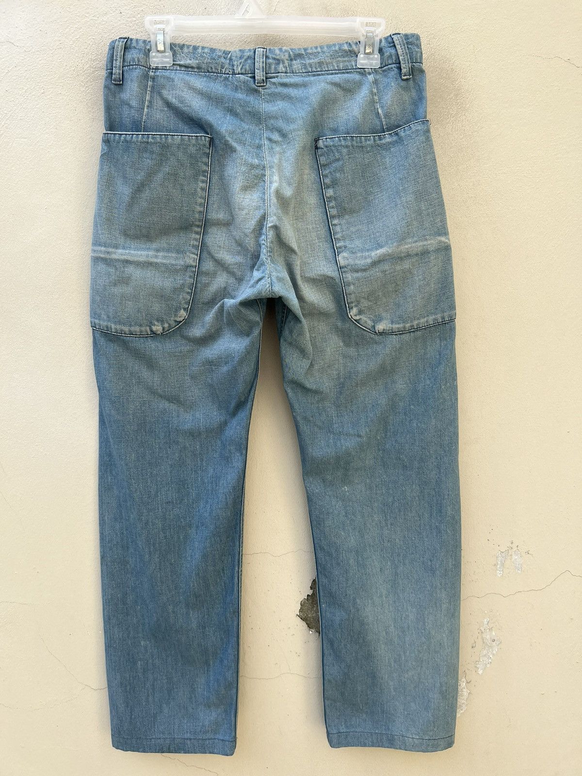 Hiroshi Kato × KATO Sun Fade Blue Vintage Kato Japan Dirty Denim Fatigue Pant Size US 31 - 14 Thumbnail