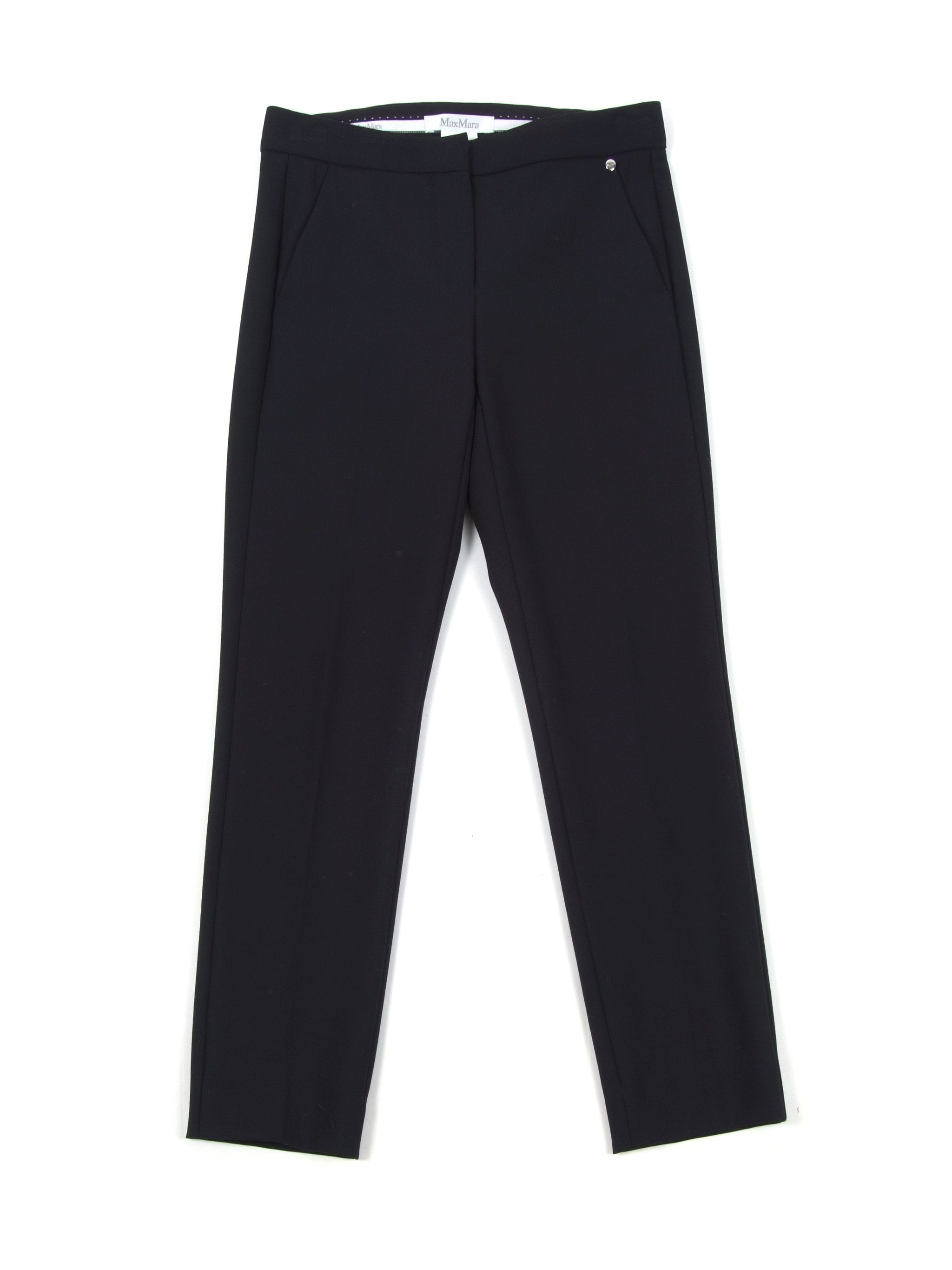 Max Mara Max Mara Black Wool Solid Pants US4 Size 27" / US 4 / IT 40 - 1 Thumbnail