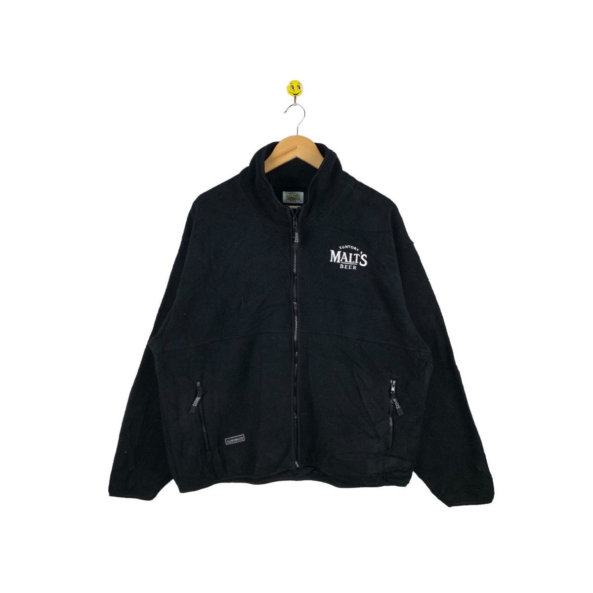 Vintage 90s Suntory Malt’s Fleece Jacket Full Zip Polartec