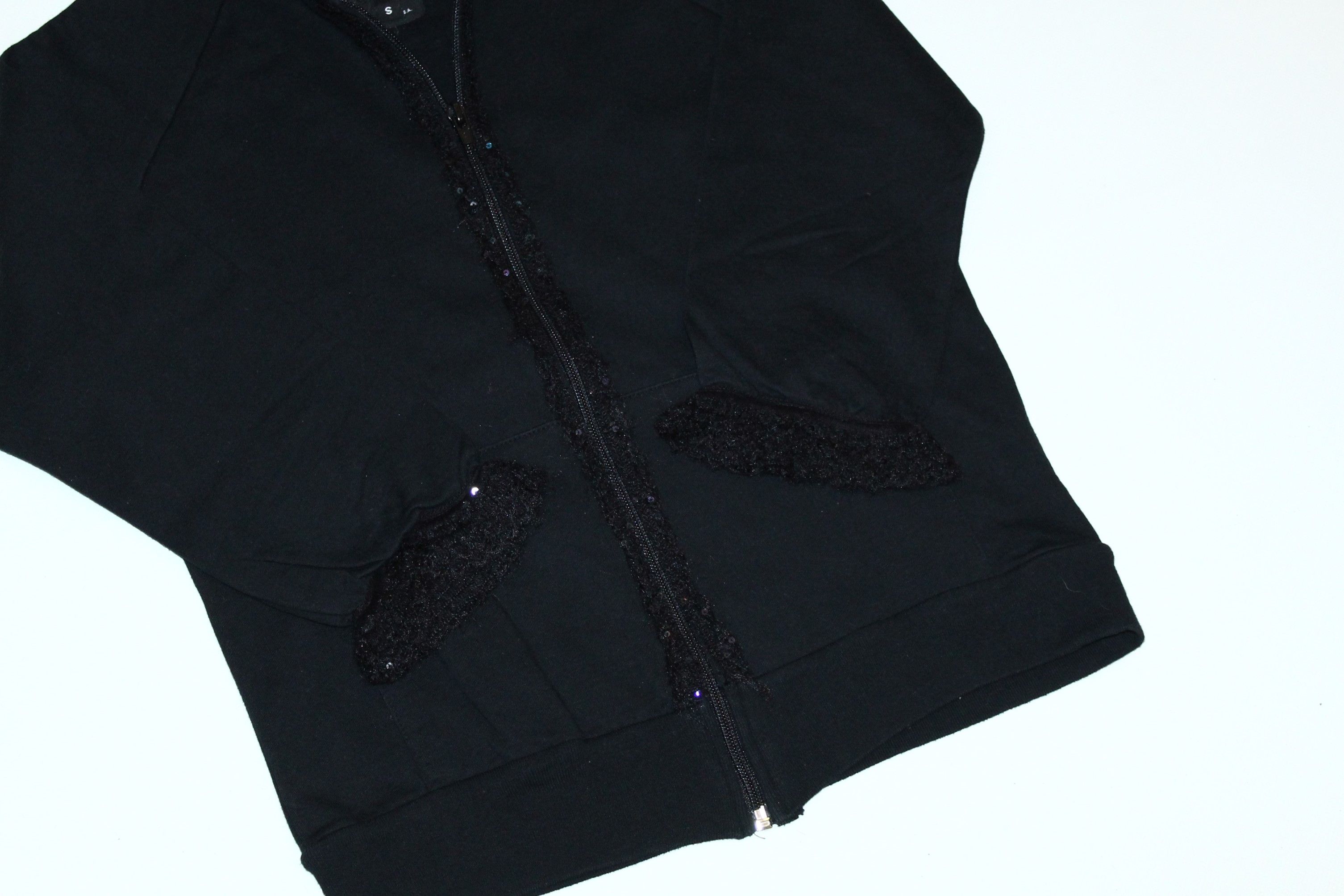 Anna Sui VTG Anna Sui 3/4 Sleeves Lace Sequins inserts zip hoodie Size S / US 4 / IT 40 - 5 Thumbnail